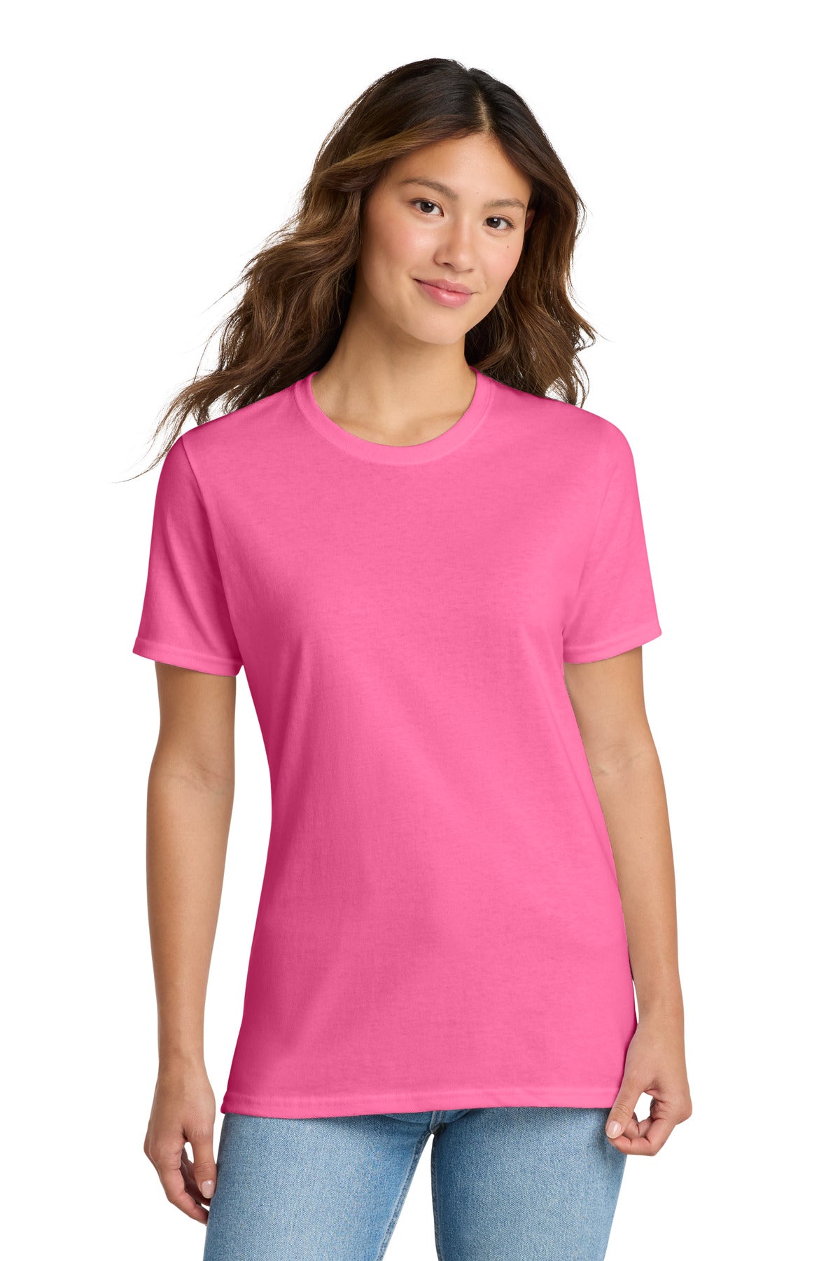 Port & Co Women's Core Cotton Tee. LPC54 - Neon Pink