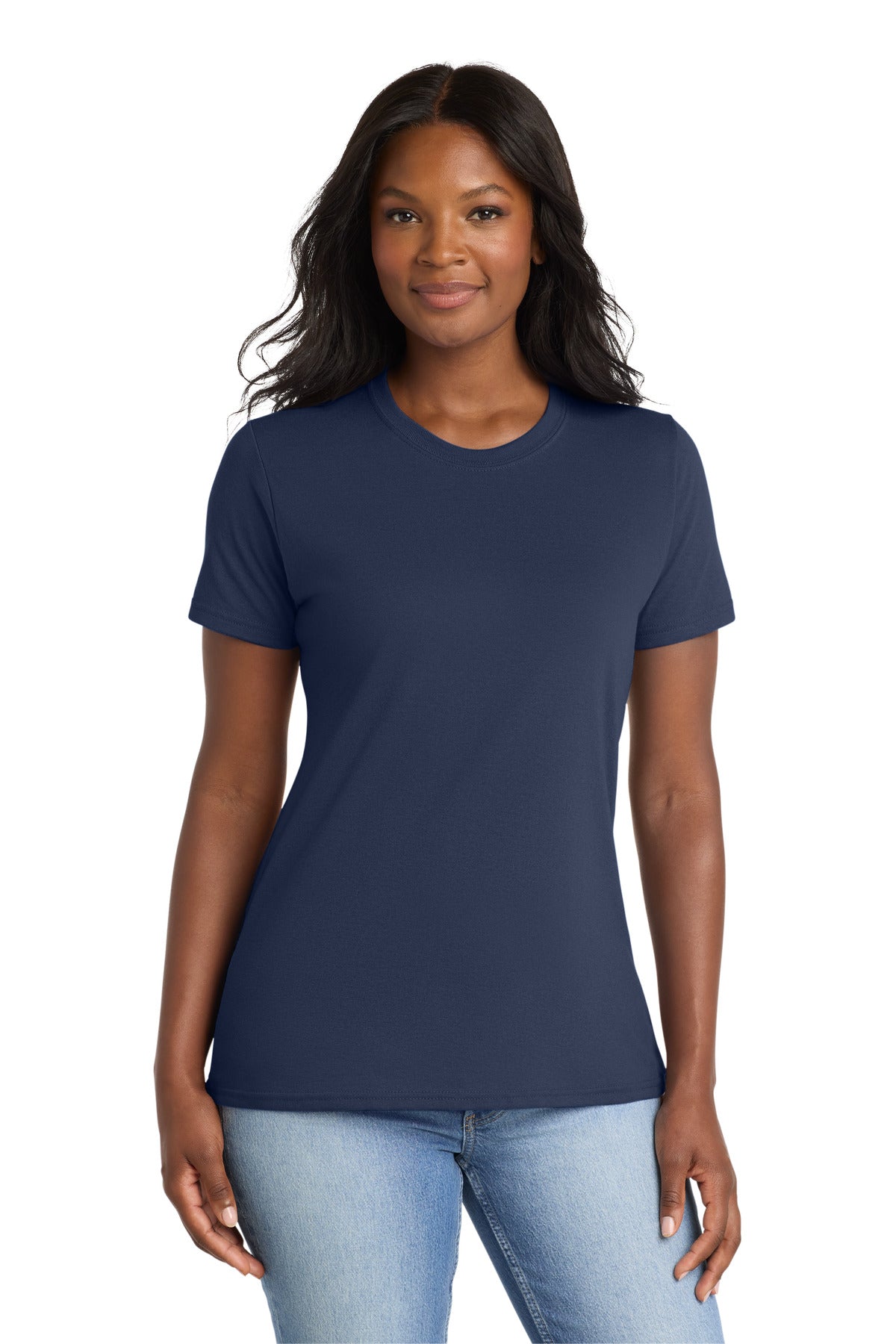 Port & Co Women's Core Blend Tee. LPC55 - Navy