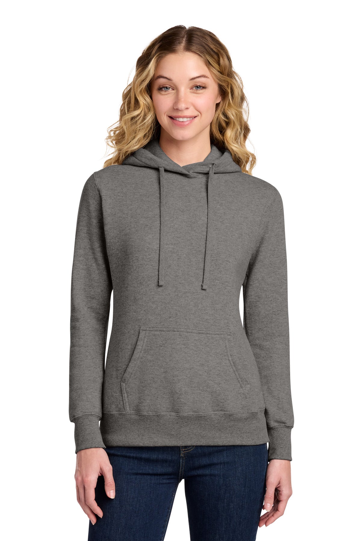Port & Co Women's Core Fleece Pullover Hooded Sweatshirt LPC78H - Graphite Heather