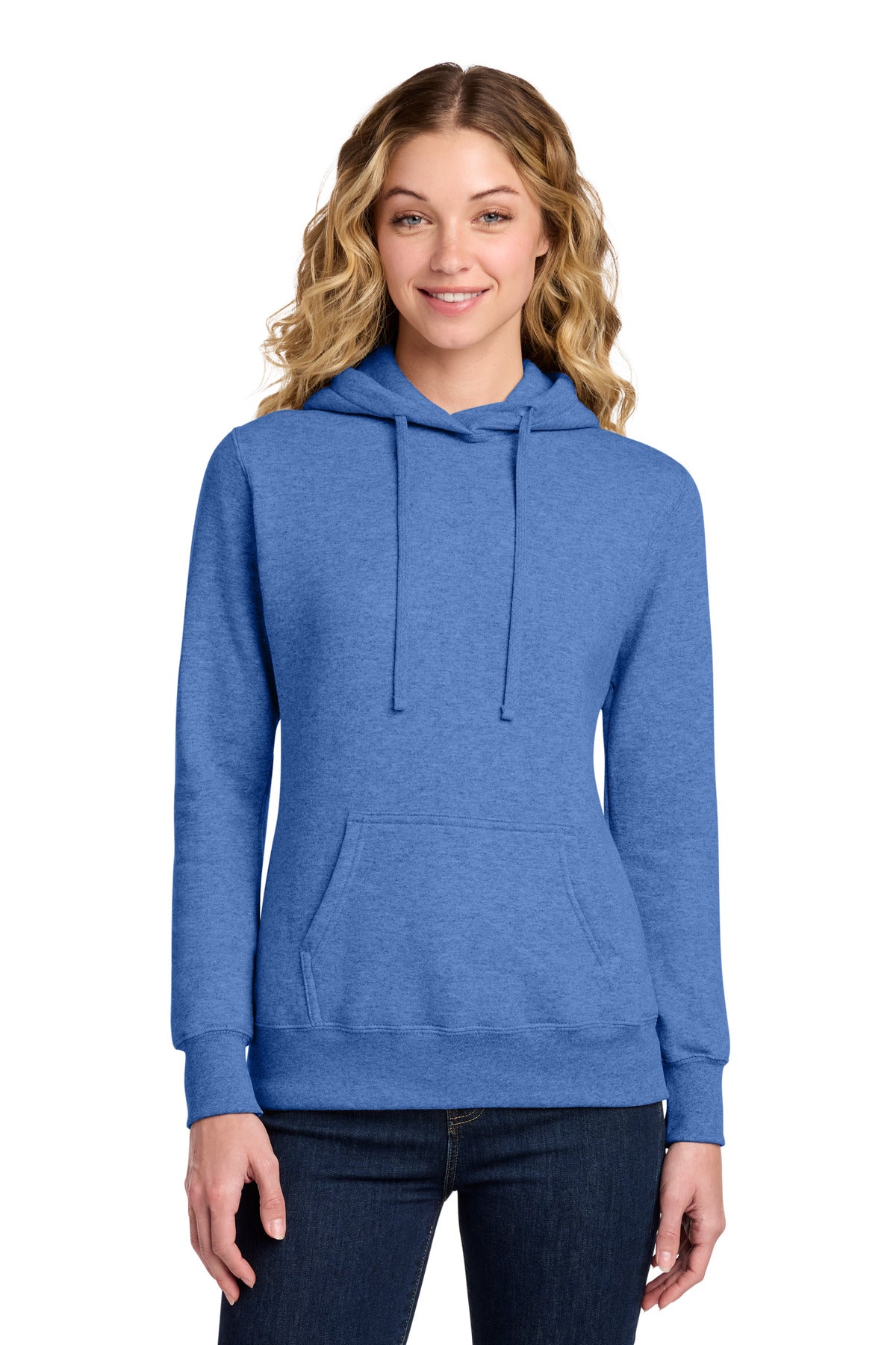 Port & Co Women's Core Fleece Pullover Hooded Sweatshirt LPC78H - Heather Royal