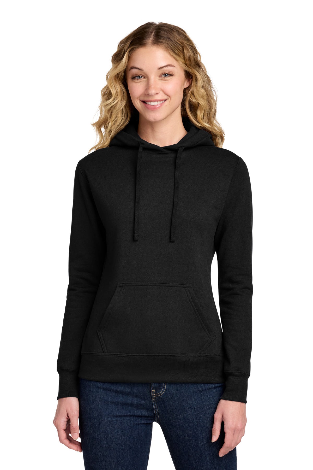 Port & Co Women's Core Fleece Pullover Hooded Sweatshirt LPC78H - Jet Black