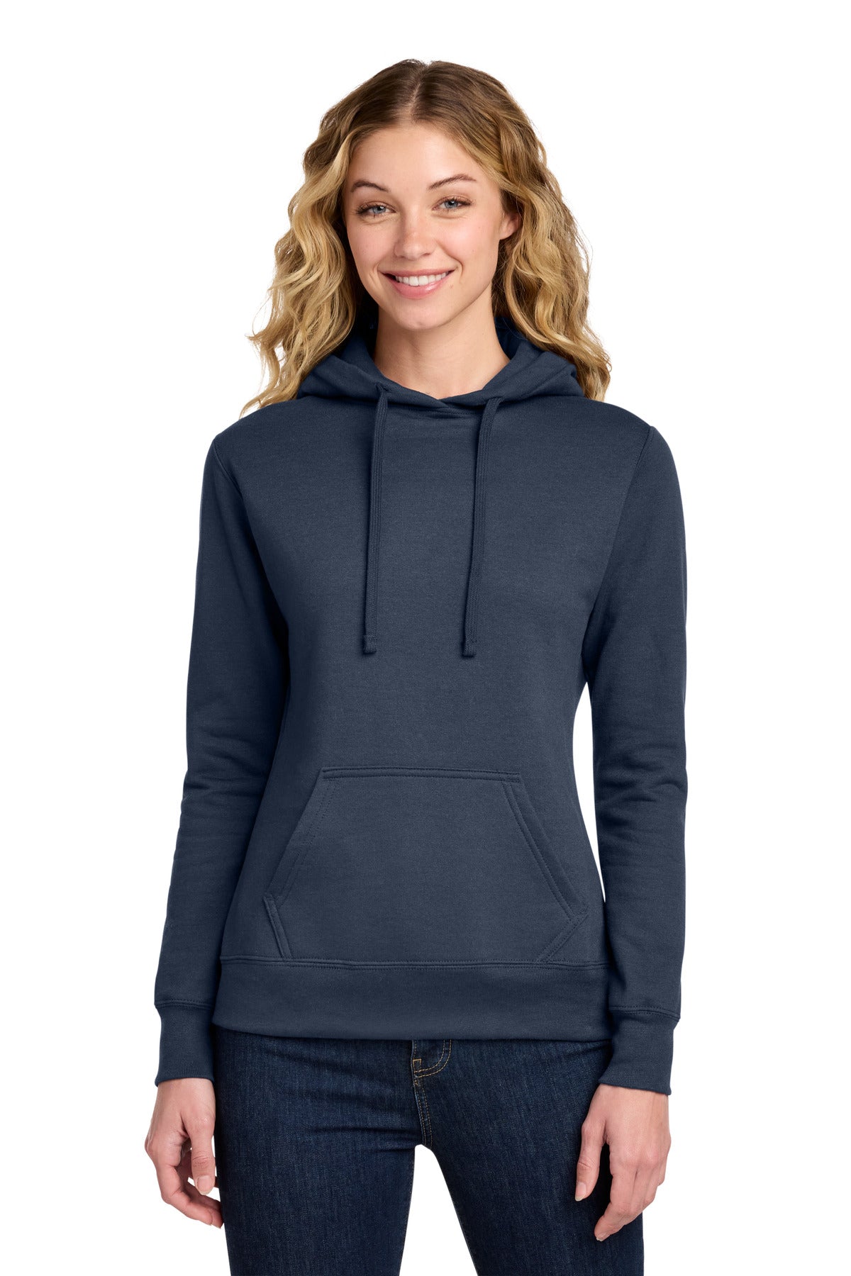 Port & Co Women's Core Fleece Pullover Hooded Sweatshirt LPC78H - Navy