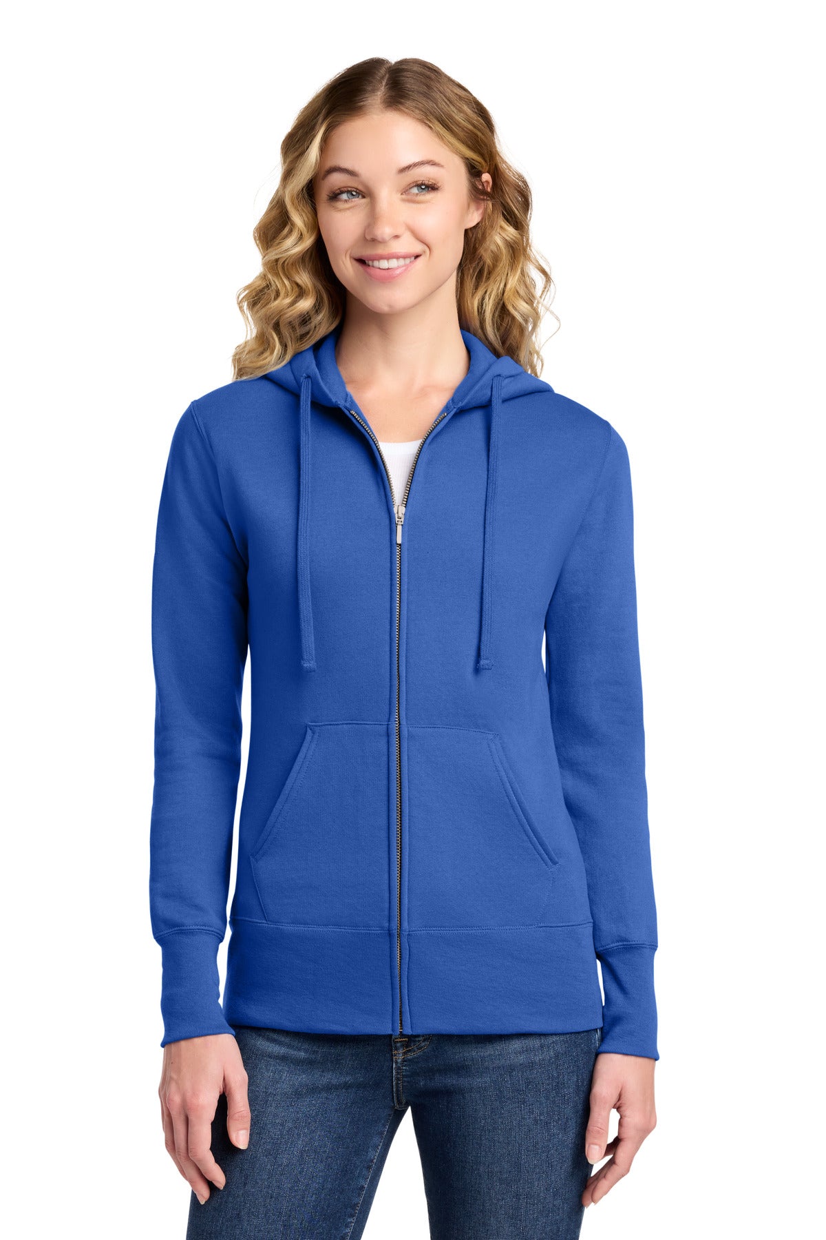 Port & Co Women's Core Fleece Full-Zip Hooded Sweatshirt. LPC78ZH - Royal