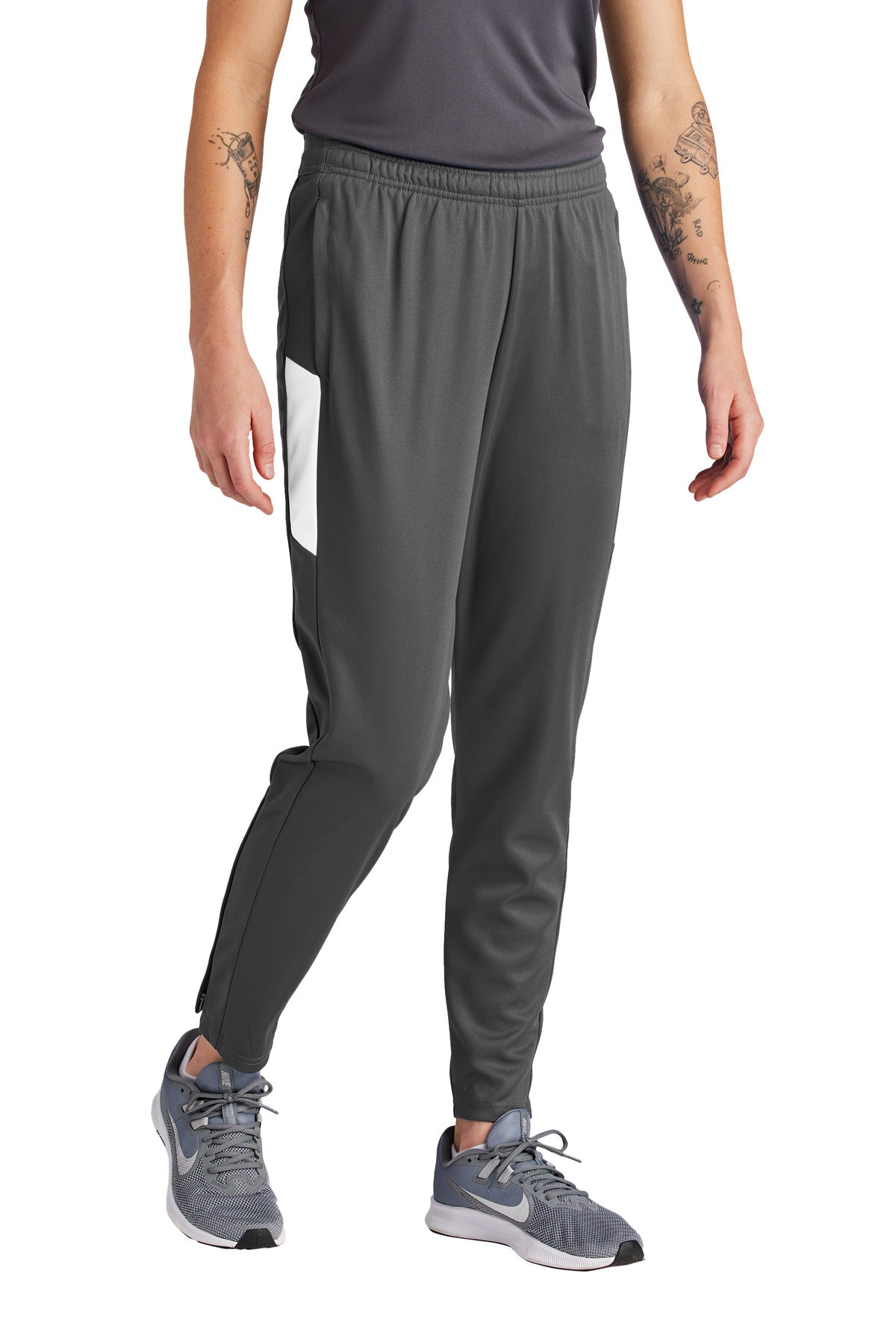 Sport-Tek Women's Travel Pant LPST800 - Iron Grey/ White