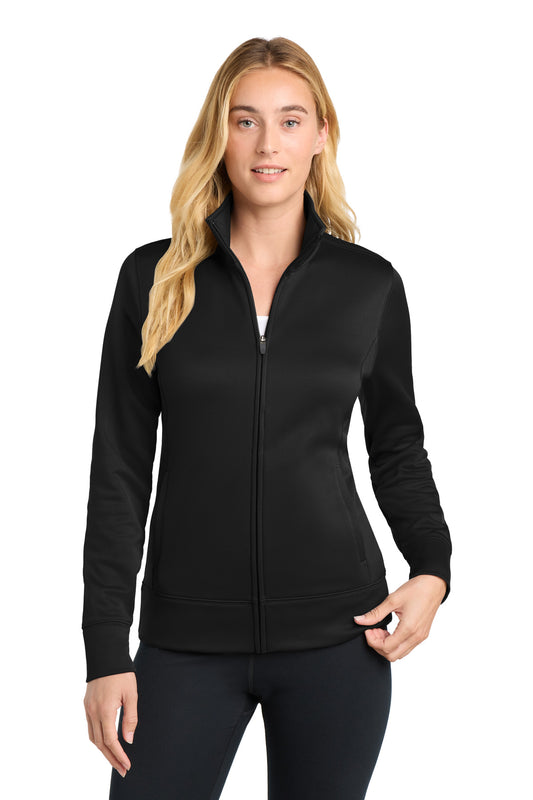 Sport-Tek Women's Sport-Wick Fleece Full-Zip Jacket.  LST241 - Black