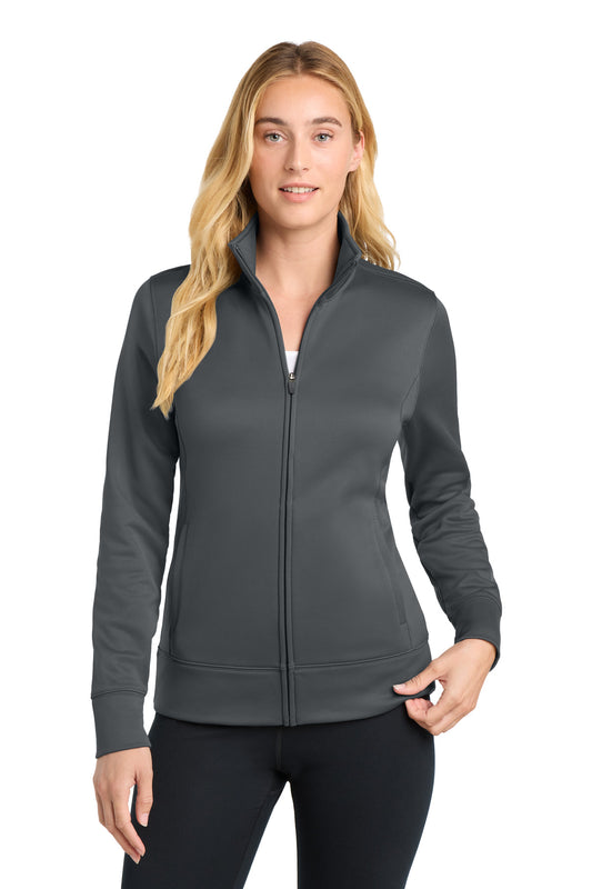 Sport-Tek Women's Sport-Wick Fleece Full-Zip Jacket.  LST241 - Dark Smoke Grey