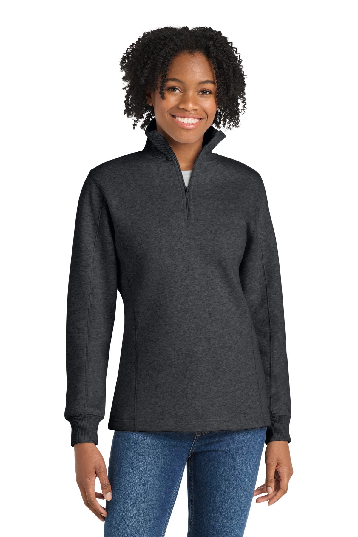 Sport-Tek Women's 1/4-Zip Sweatshirt. LST253 - Graphite Heather