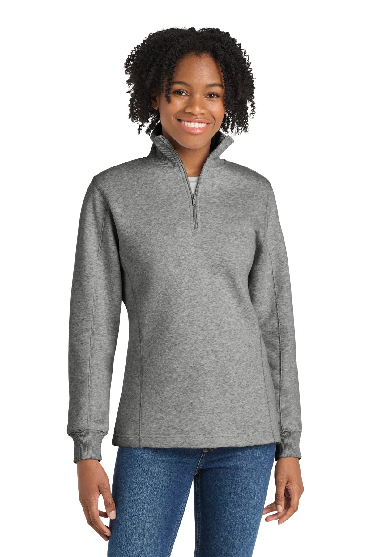 Sport-Tek Women's 1/4-Zip Sweatshirt. LST253 - Vintage Heather