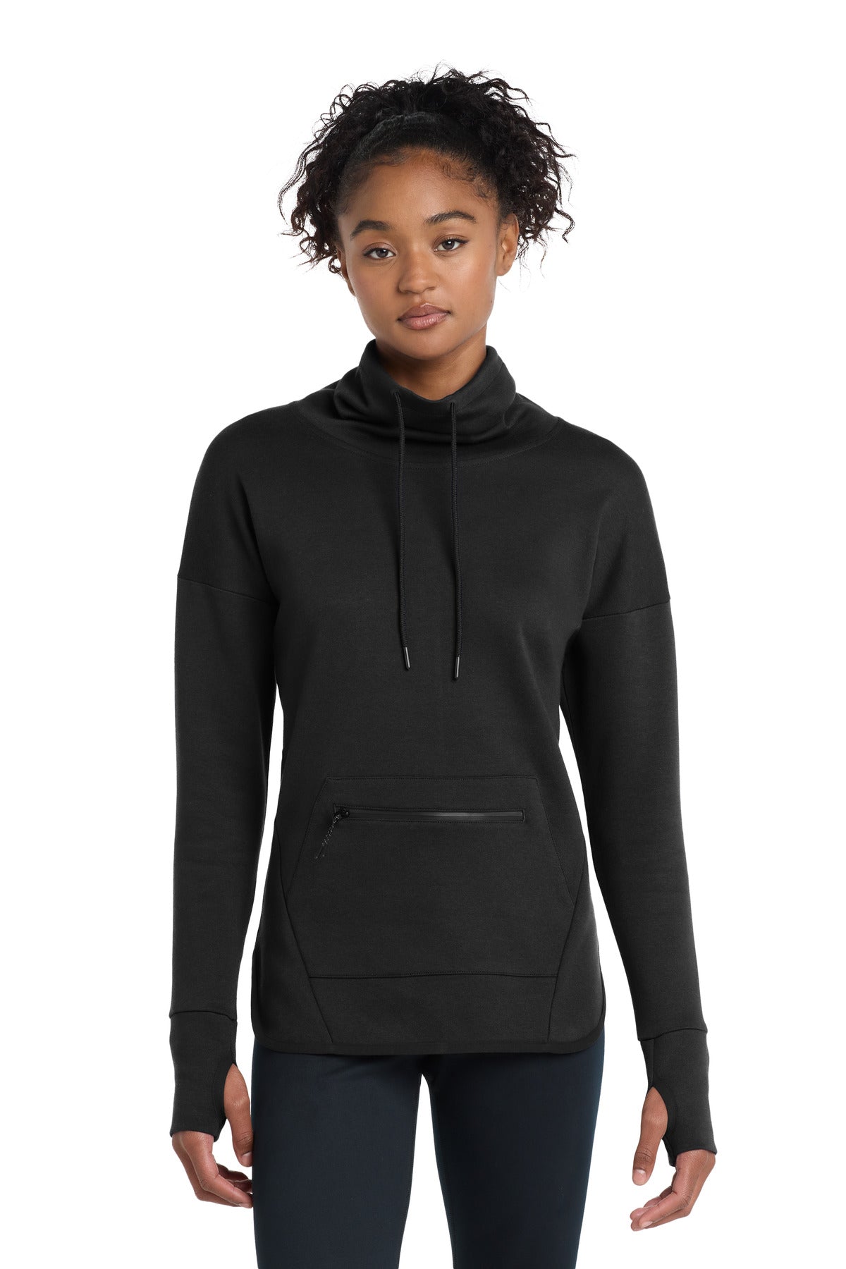 Sport-Tek Women's Triumph Cowl Neck Pullover LST280 - Black