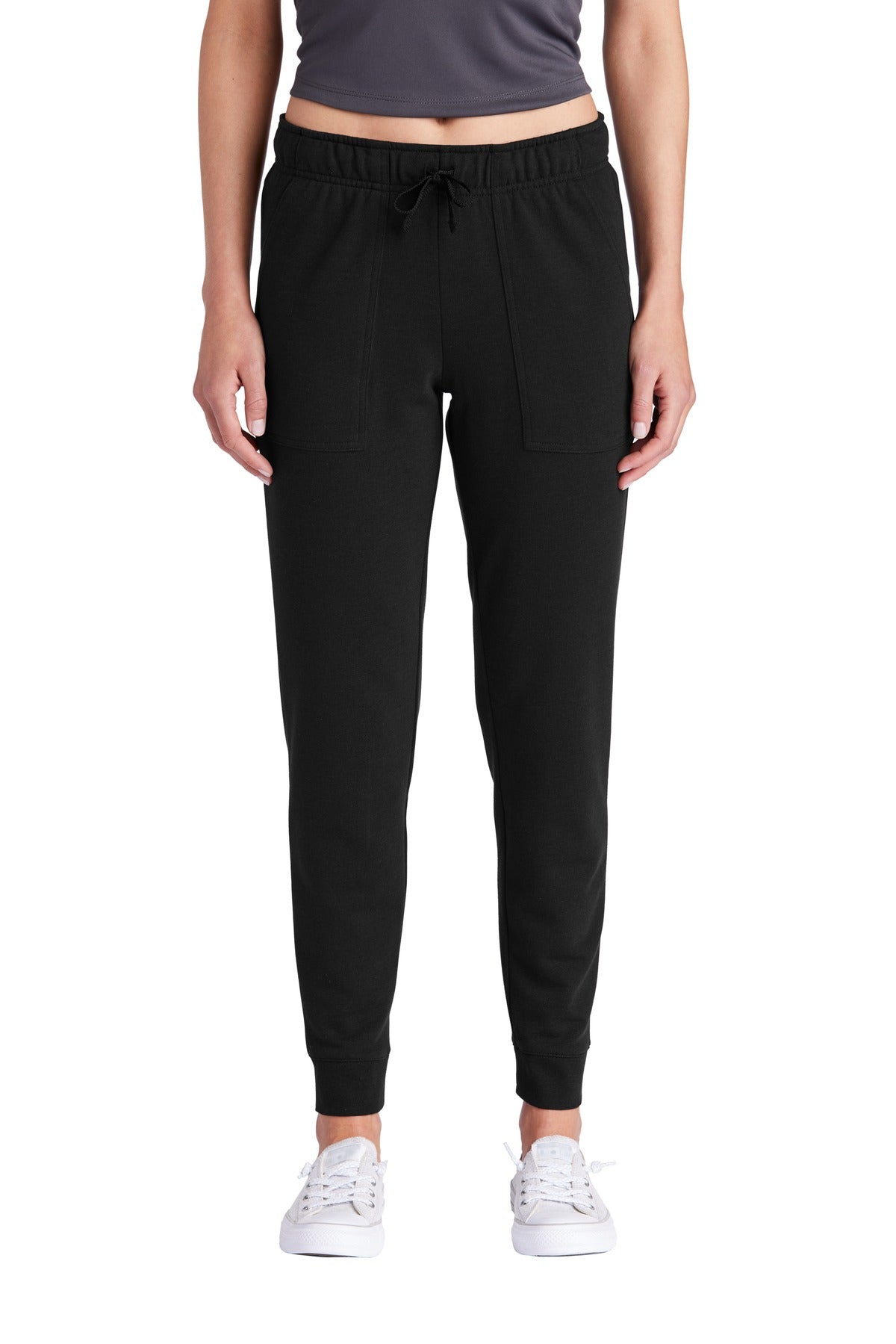 Sport-Tek  Women's PosiCharge  Tri-Blend Wicking Fleece Jogger LST299 - Black Triad Solid