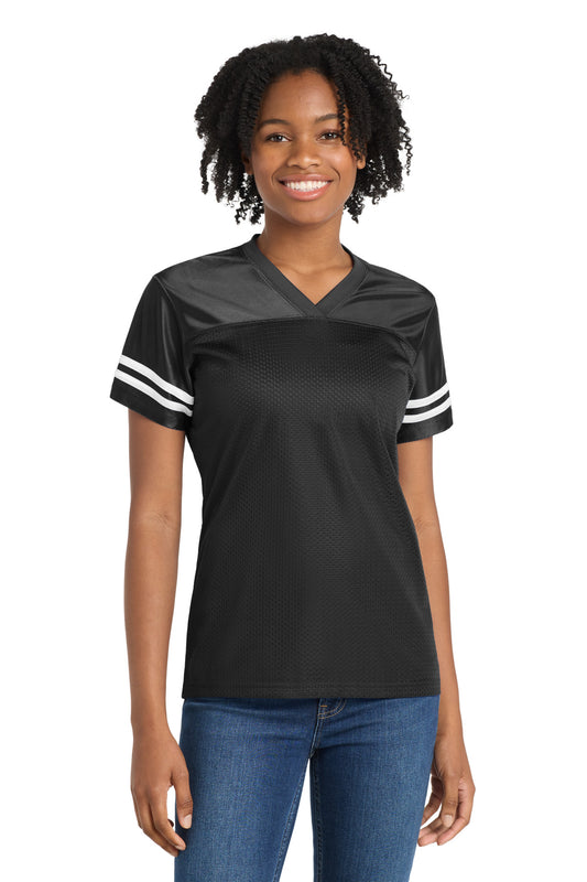 Sport-Tek Women's PosiCharge Replica Jersey. LST307 - Black/ White