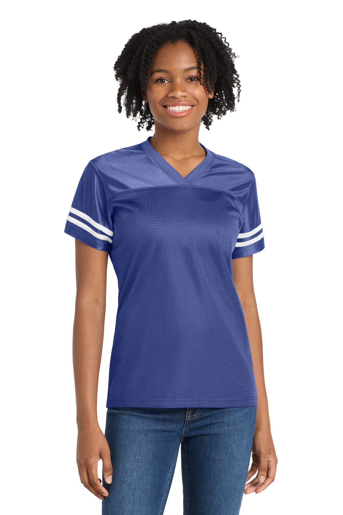 Sport-Tek Women's PosiCharge Replica Jersey. LST307 - True Royal/ White