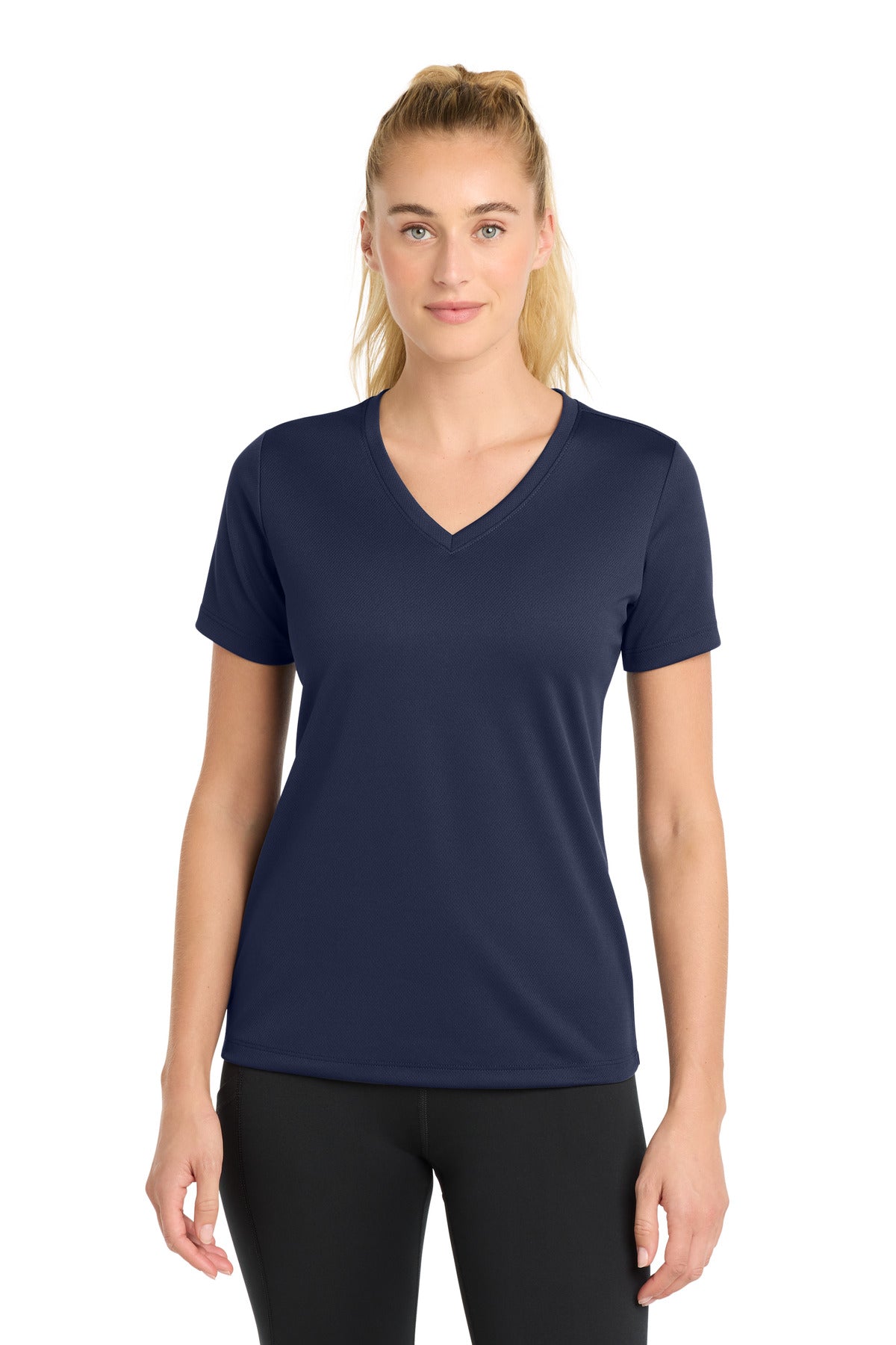 Sport-Tek Women's PosiCharge RacerMesh V-Neck Tee. LST340 - True Navy