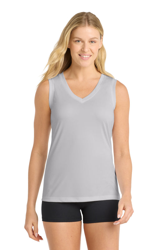 Sport-Tek Women's Sleeveless PosiCharge Competitor V-Neck Tee. LST352 - Silver
