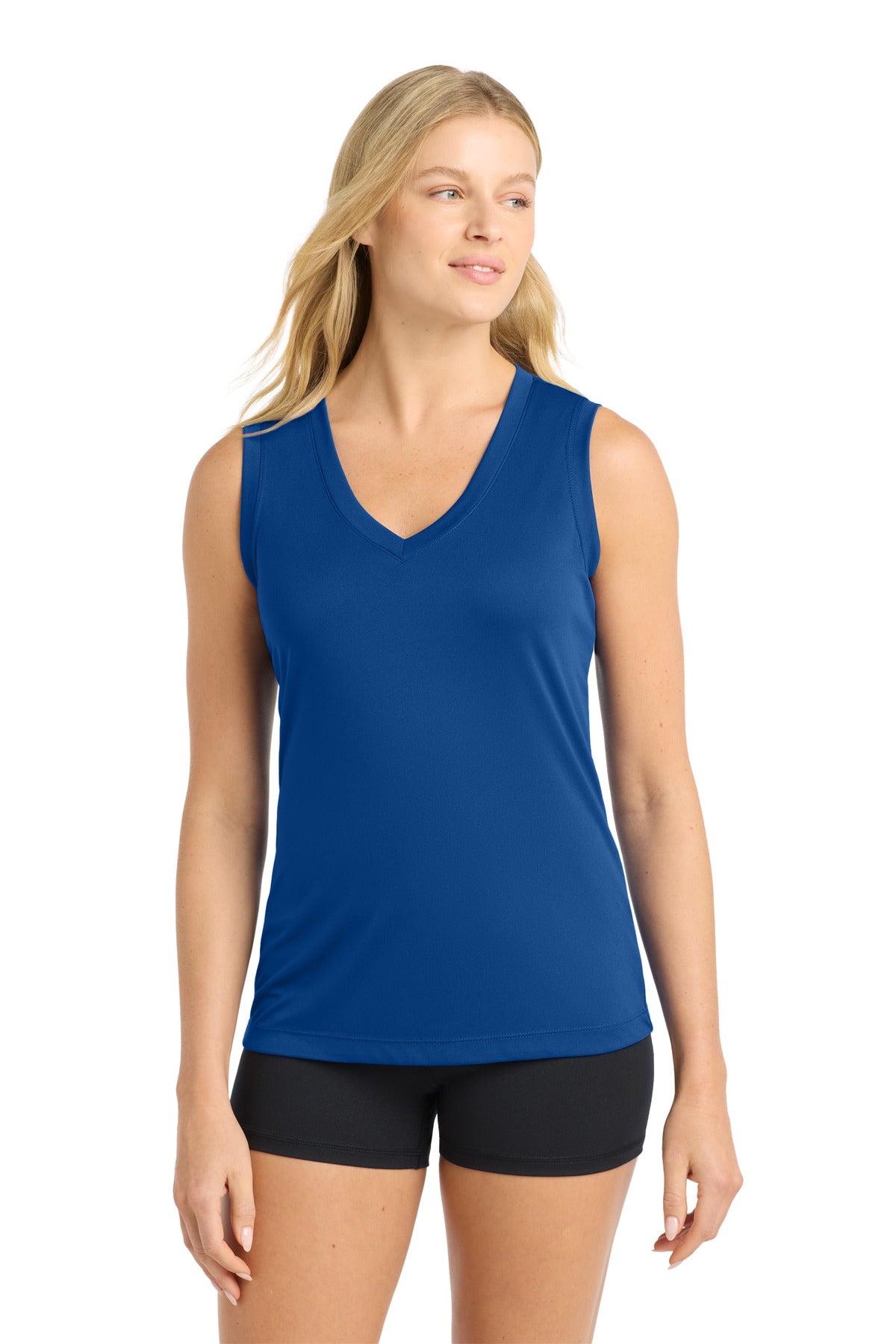 Sport-Tek Women's Sleeveless PosiCharge Competitor V-Neck Tee. LST352 - True Royal