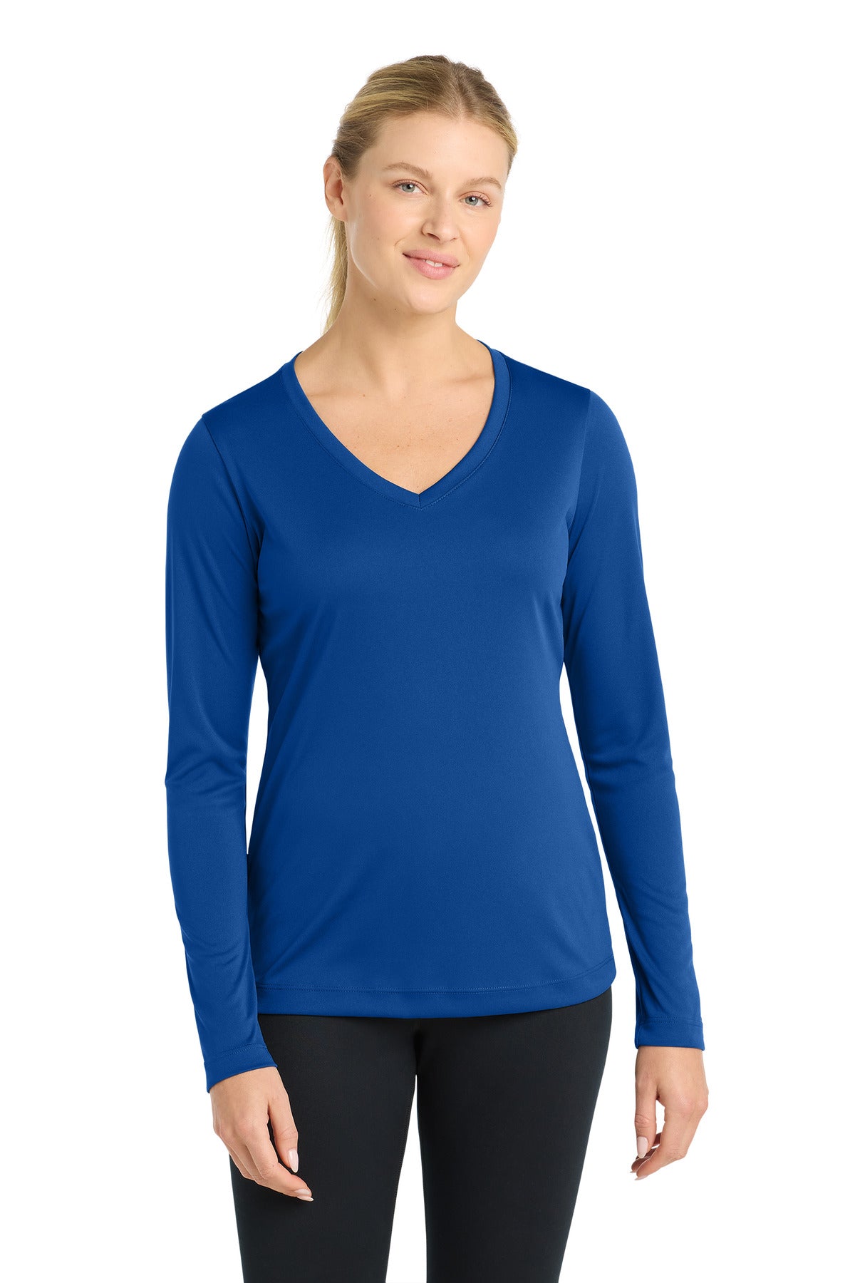 Sport-Tek Women's Long Sleeve PosiCharge Competitor V-Neck Tee. LST353LS - True Royal