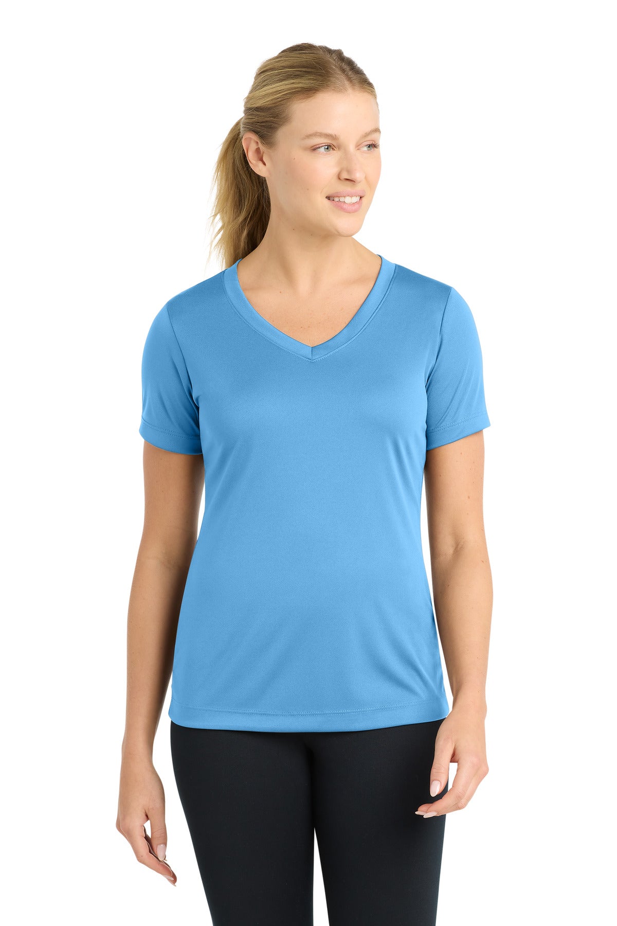 Sport-Tek Women's PosiCharge Competitor V-Neck Tee. LST353 - Carolina Blue