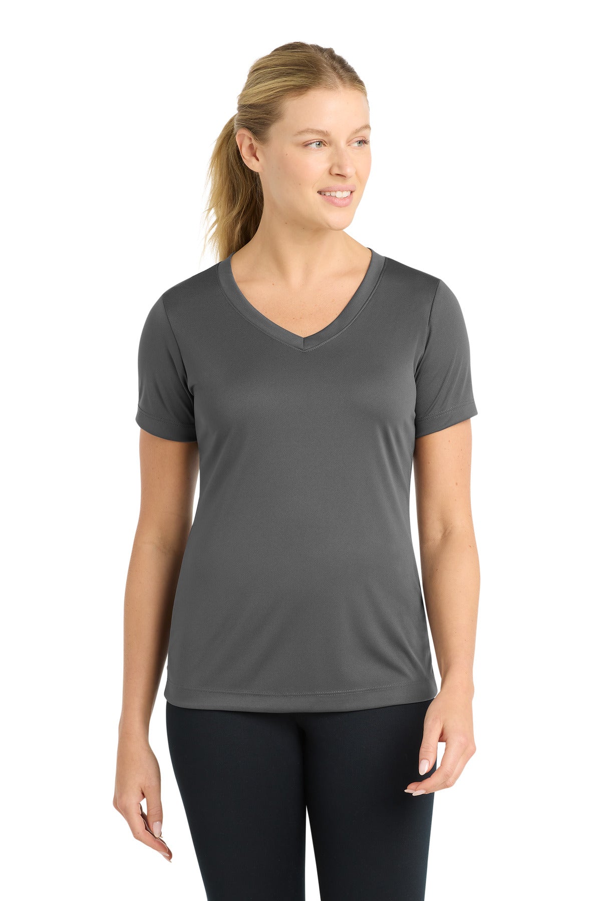 Sport-Tek Women's PosiCharge Competitor V-Neck Tee. LST353 - Iron Grey
