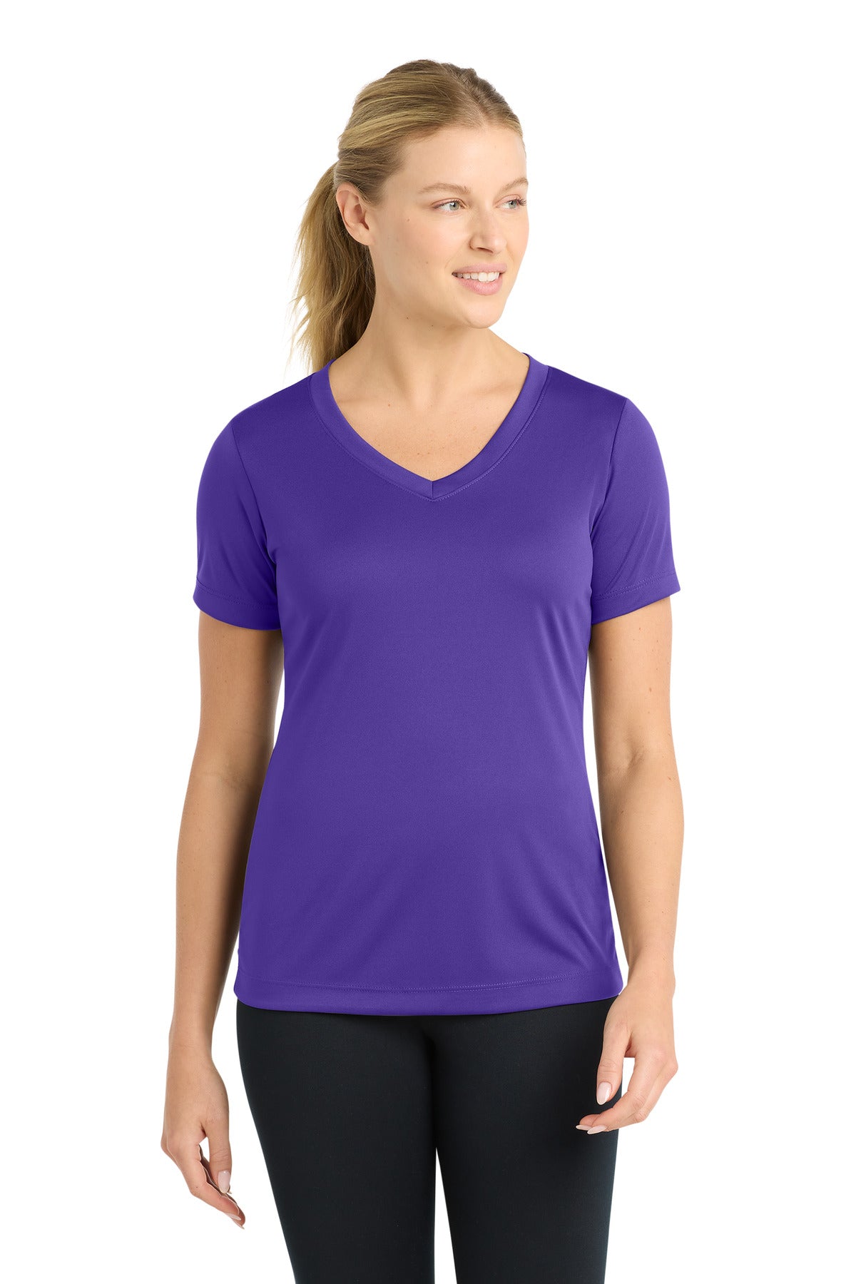 Sport-Tek Women's PosiCharge Competitor V-Neck Tee. LST353 - Purple