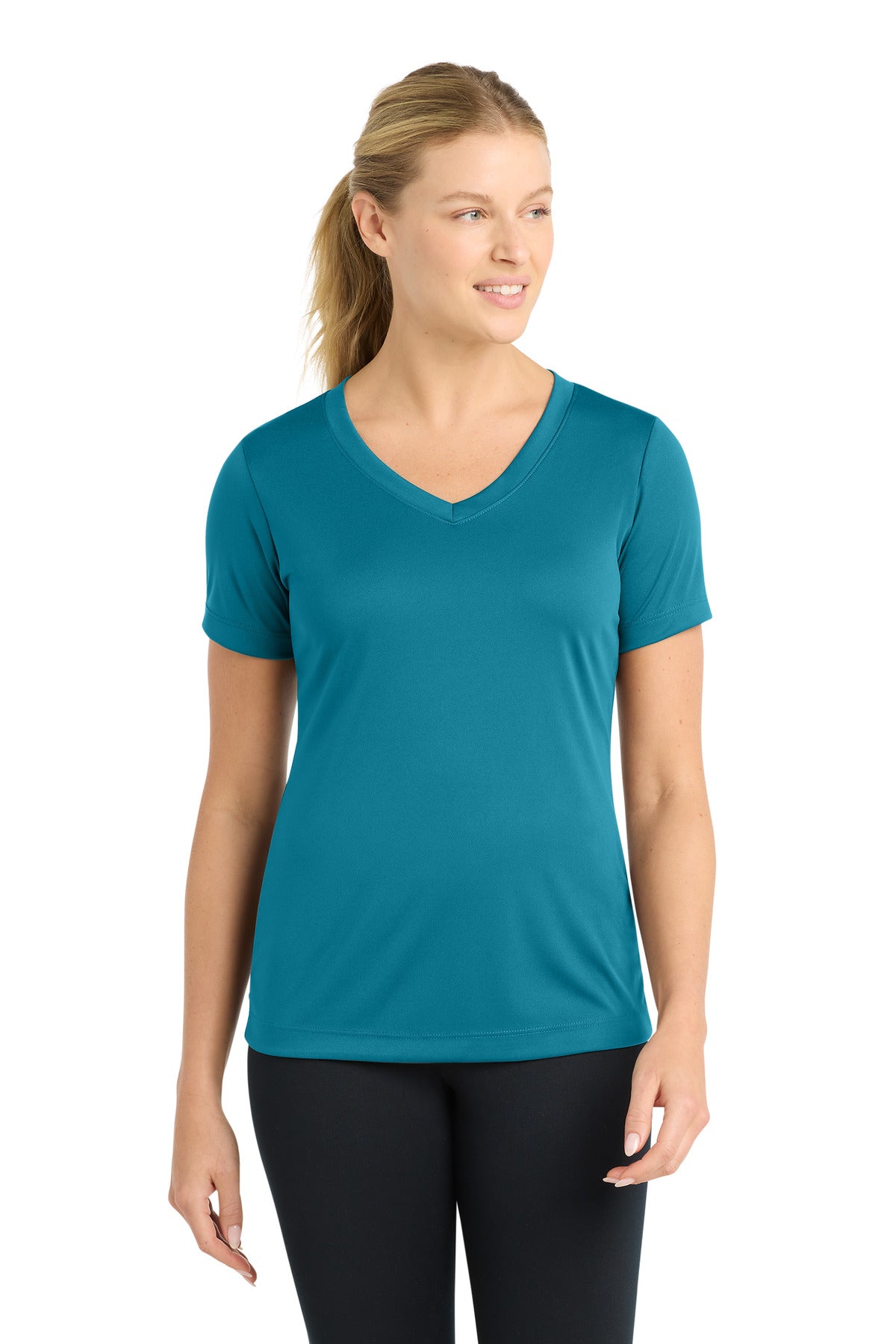 Sport-Tek Women's PosiCharge Competitor V-Neck Tee. LST353 - Tropic Blue