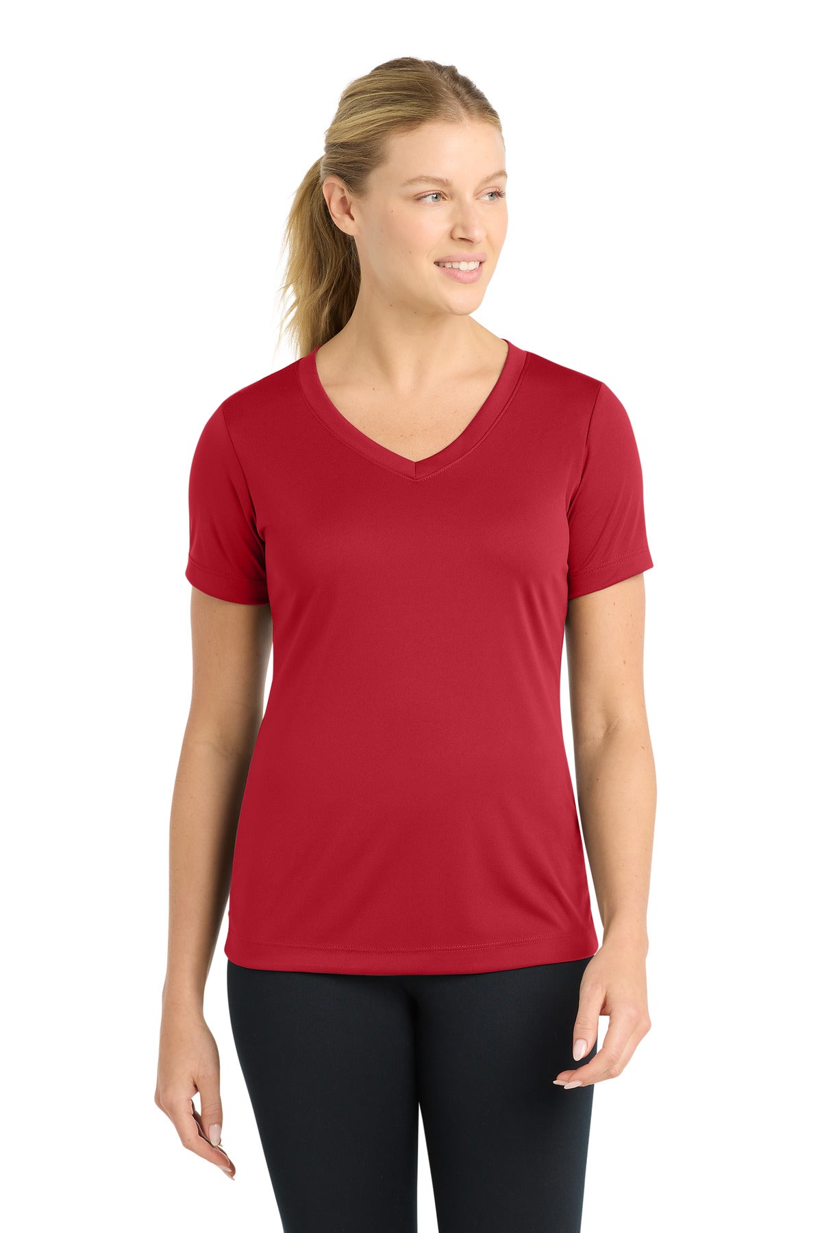 Sport-Tek Women's PosiCharge Competitor V-Neck Tee. LST353 - True Red