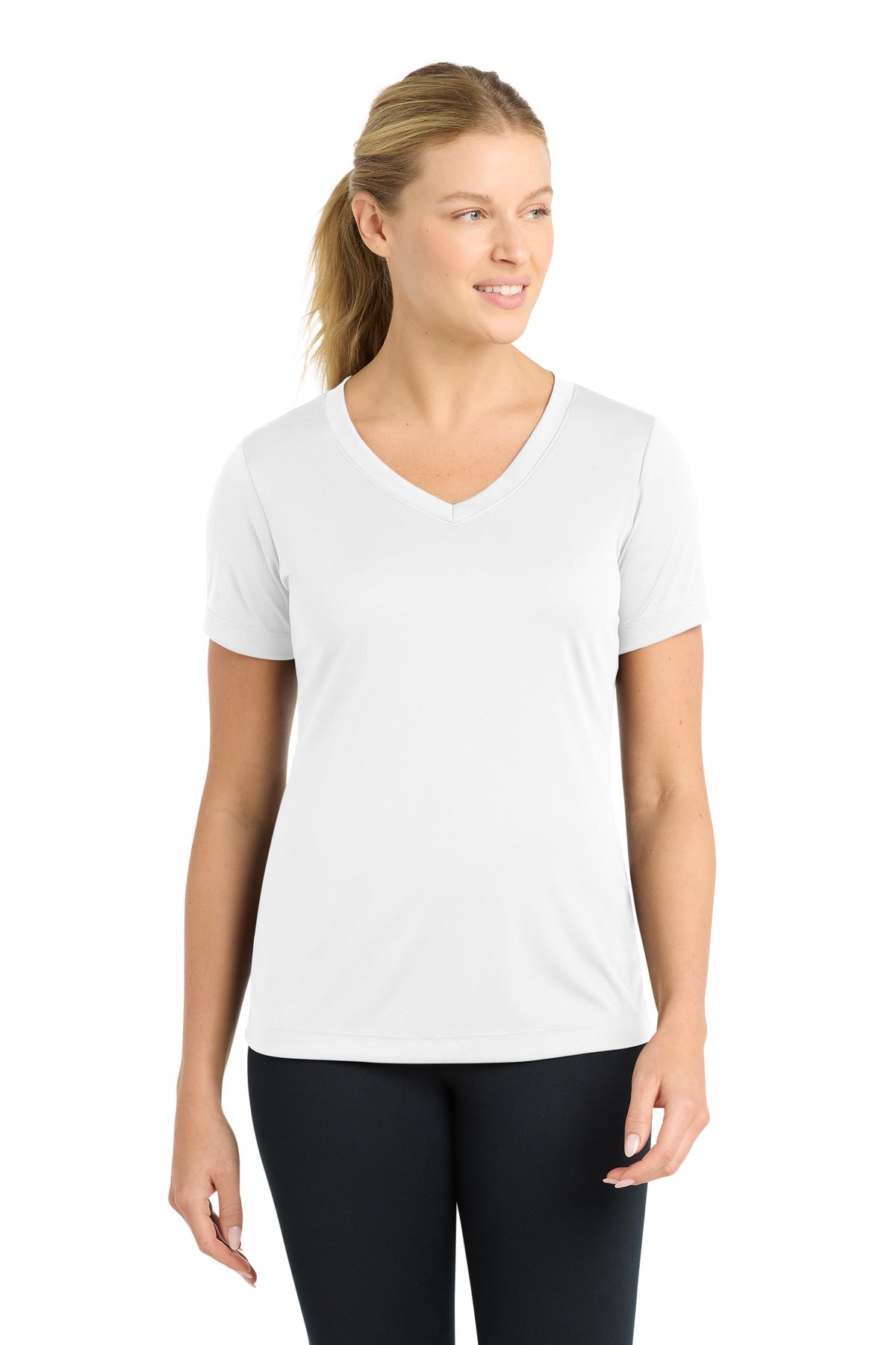 Sport-Tek Women's PosiCharge Competitor V-Neck Tee. LST353 - White