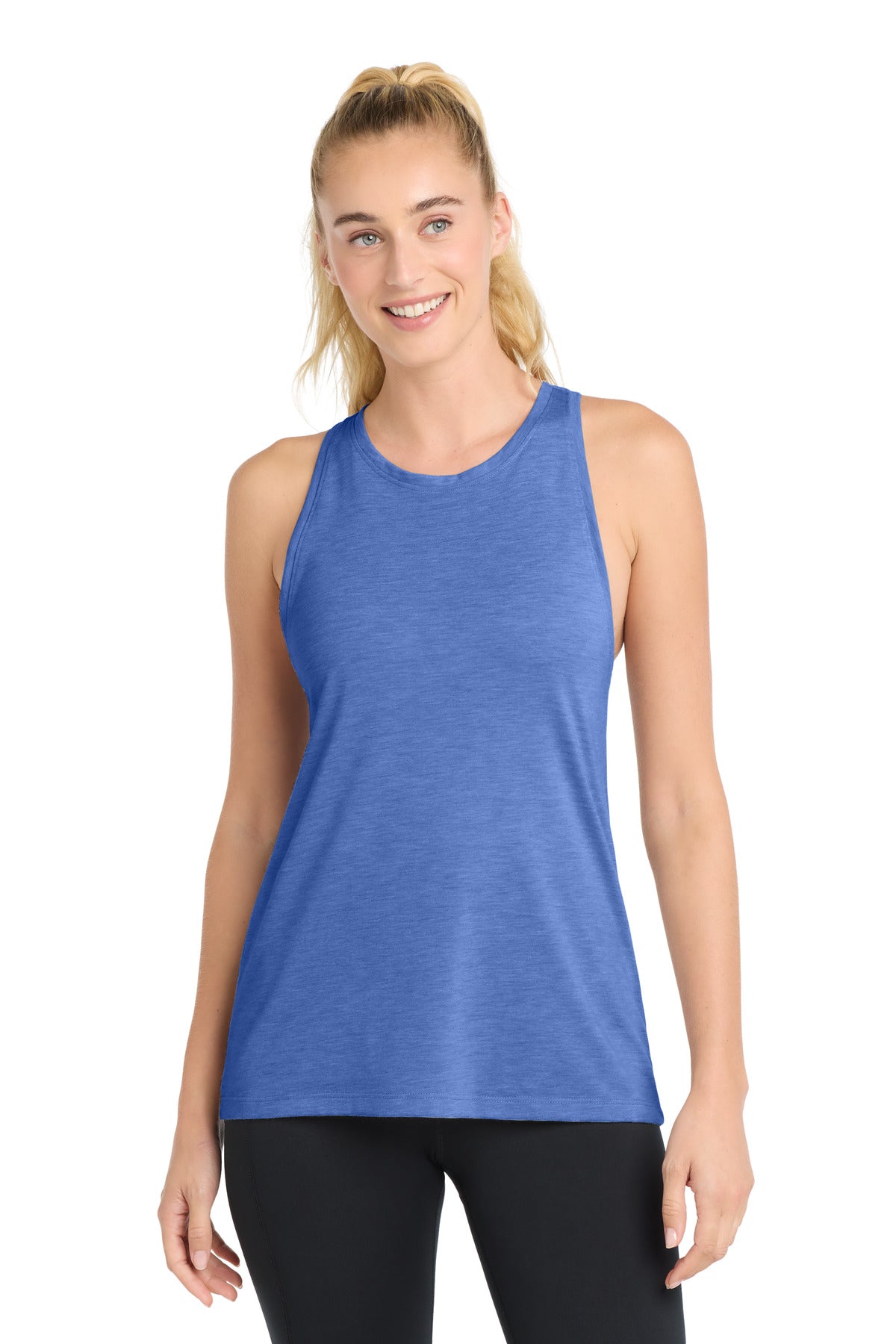 Sport-Tek  Women's PosiCharge  Tri-Blend Wicking Tank. LST402 - True Royal Heather
