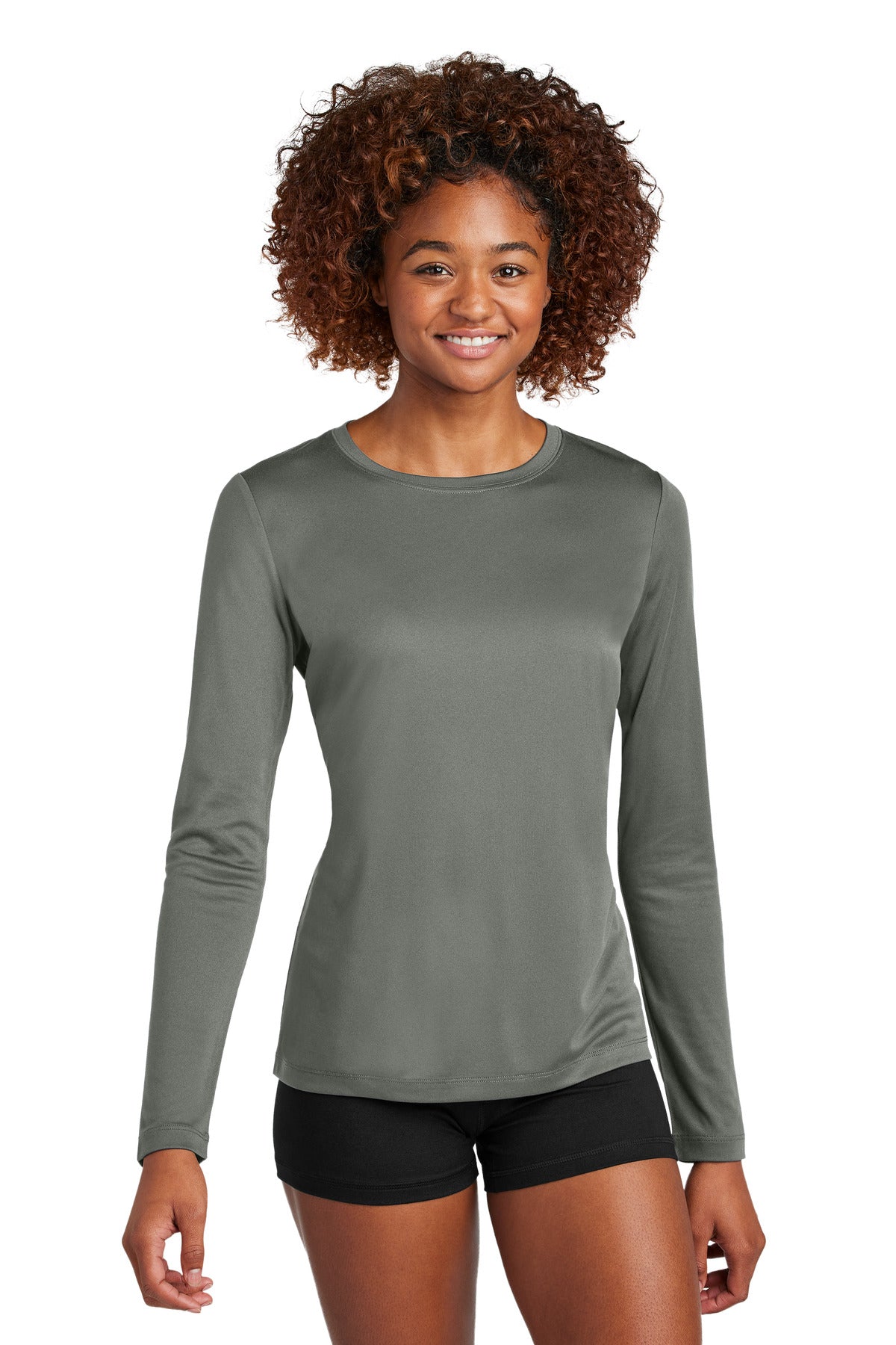 Sport-Tek Women's Posi-UV Pro Long Sleeve LST420LS - Dark Smoke Grey