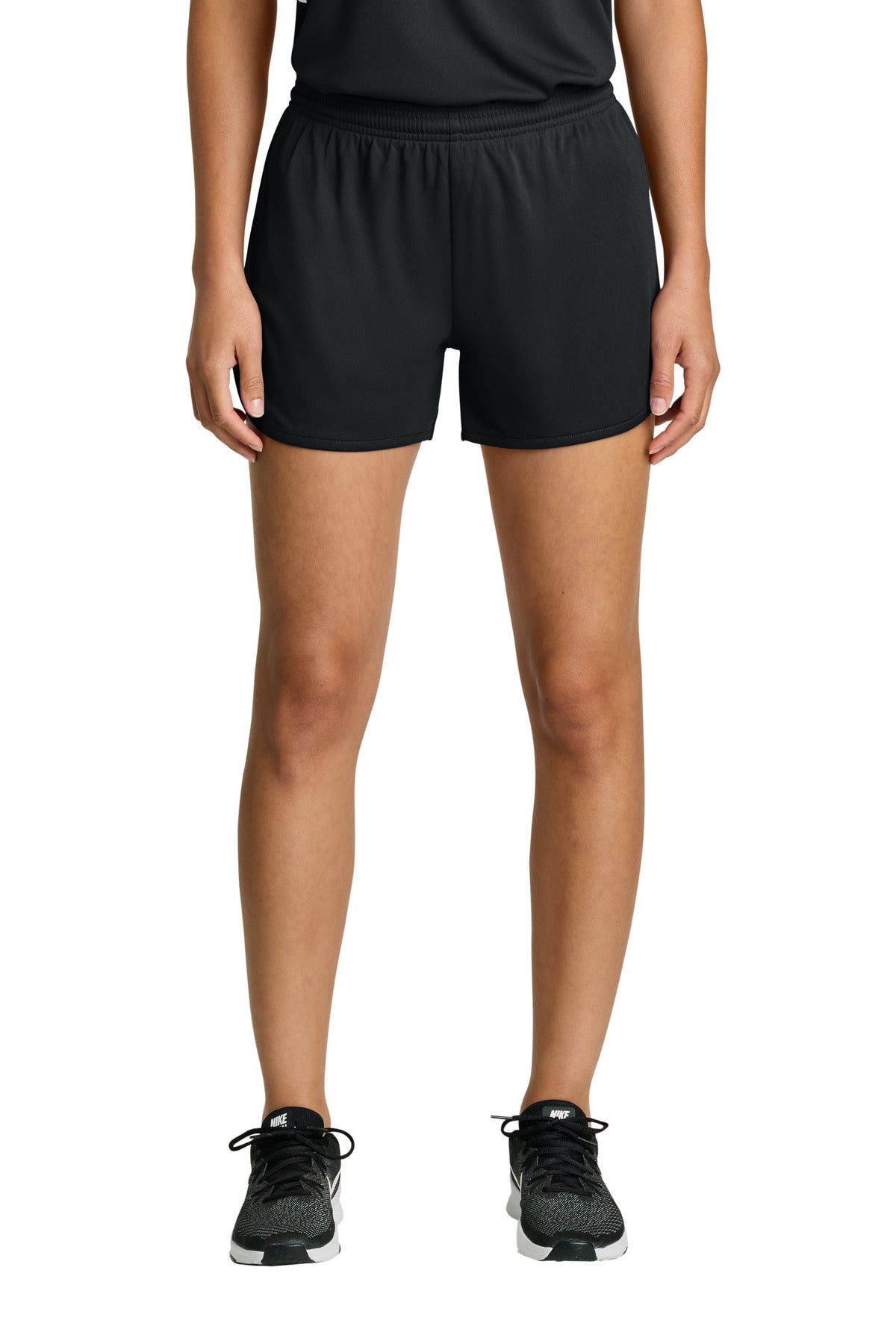 Sport-Tek Women's Club 3  Track Short LST447 - Black