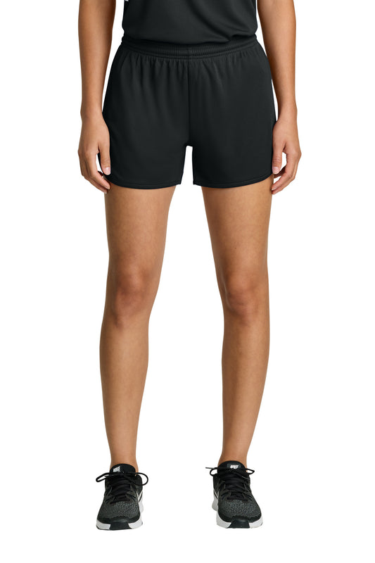 Sport-Tek Women's Club 3  Track Short LST447 - Black