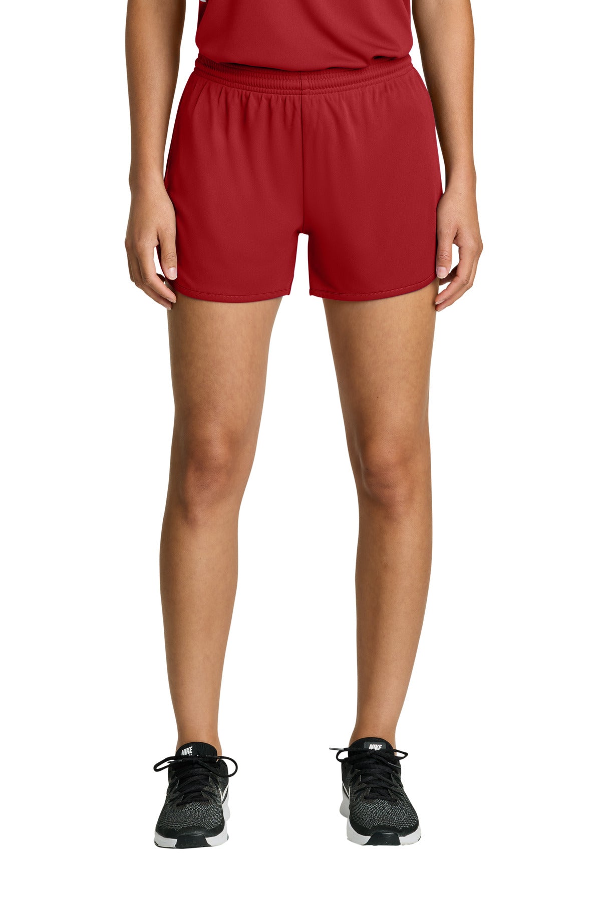 Sport-Tek Women's Club 3  Track Short LST447 - Deep Red
