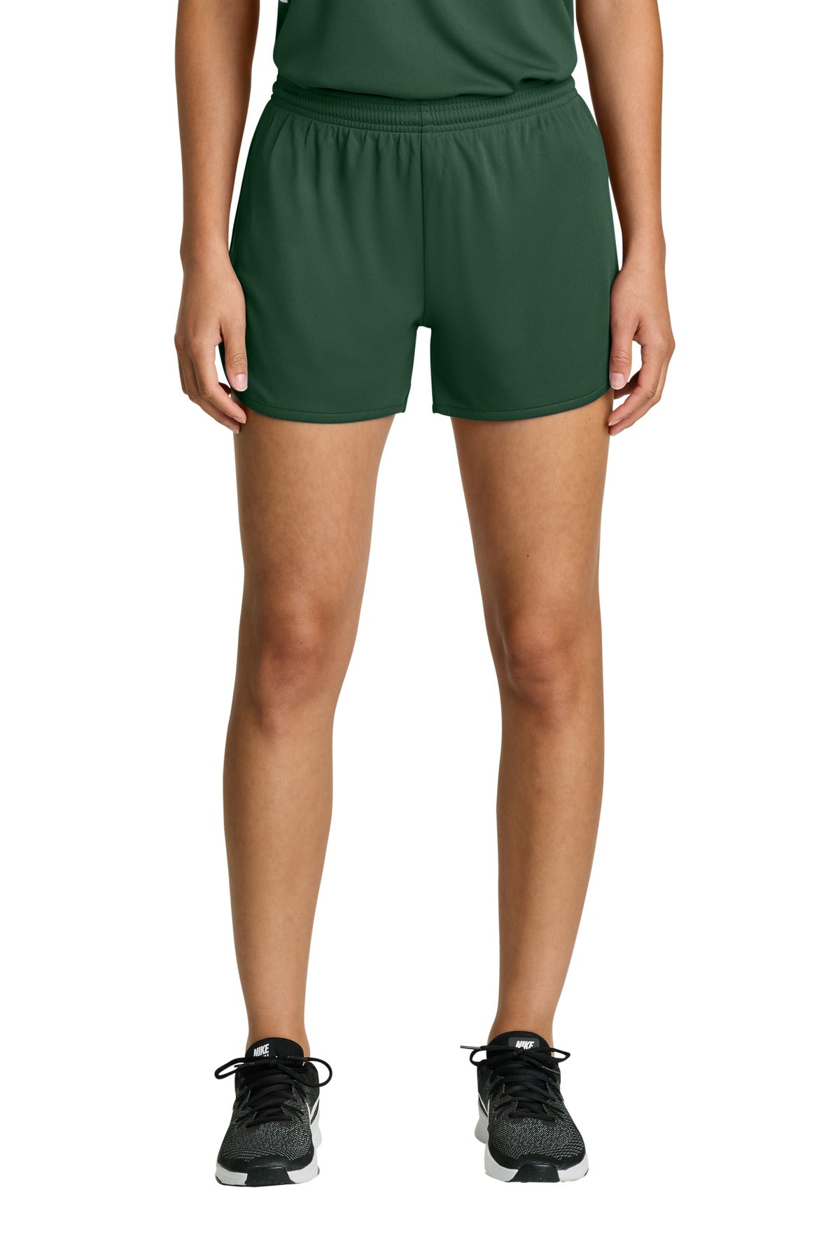 Sport-Tek Women's Club 3  Track Short LST447 - Forest Green