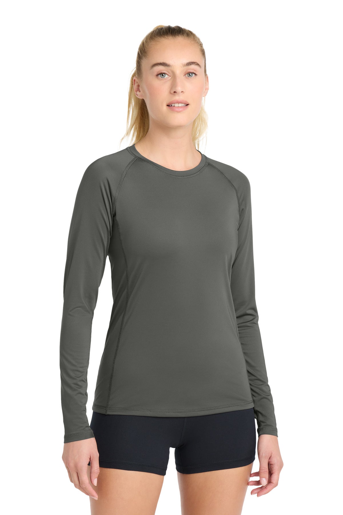 Sport-Tek  Women's Long Sleeve Rashguard Tee. LST470LS - Dark Smoke Grey