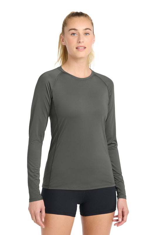 Sport-Tek  Women's Long Sleeve Rashguard Tee. LST470LS - Dark Smoke Grey