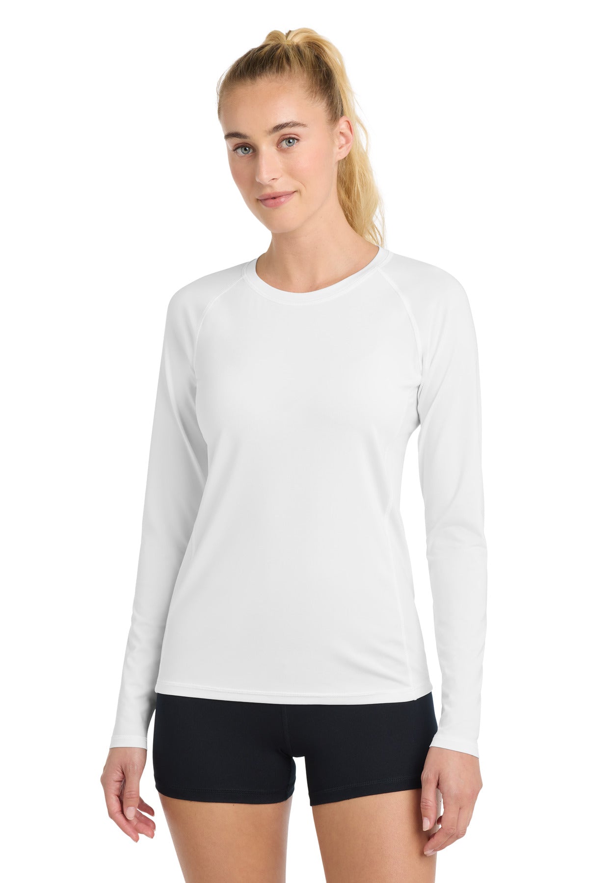 Sport-Tek  Women's Long Sleeve Rashguard Tee. LST470LS - White