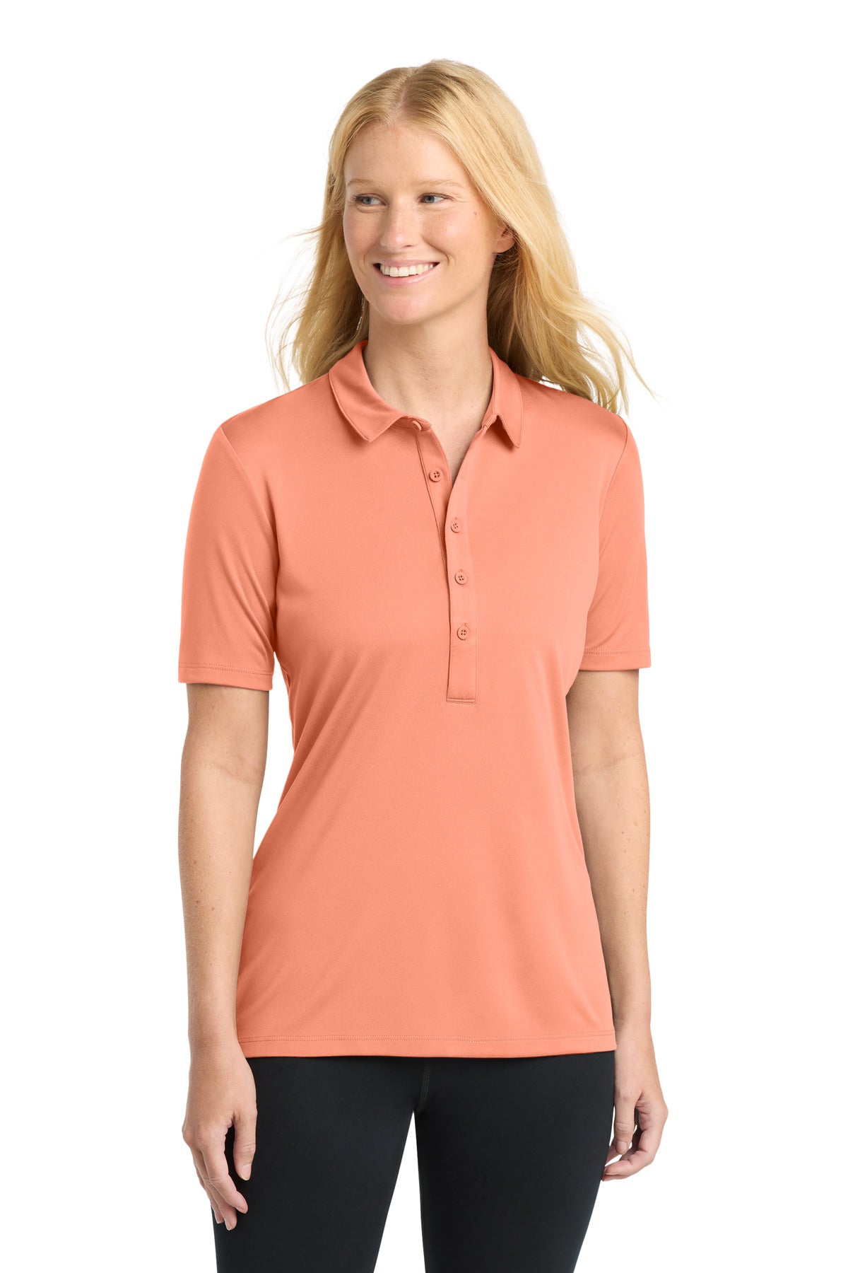 Sport-Tek Women's Posi-UV  Pro Polo.  LST520 - Soft Coral