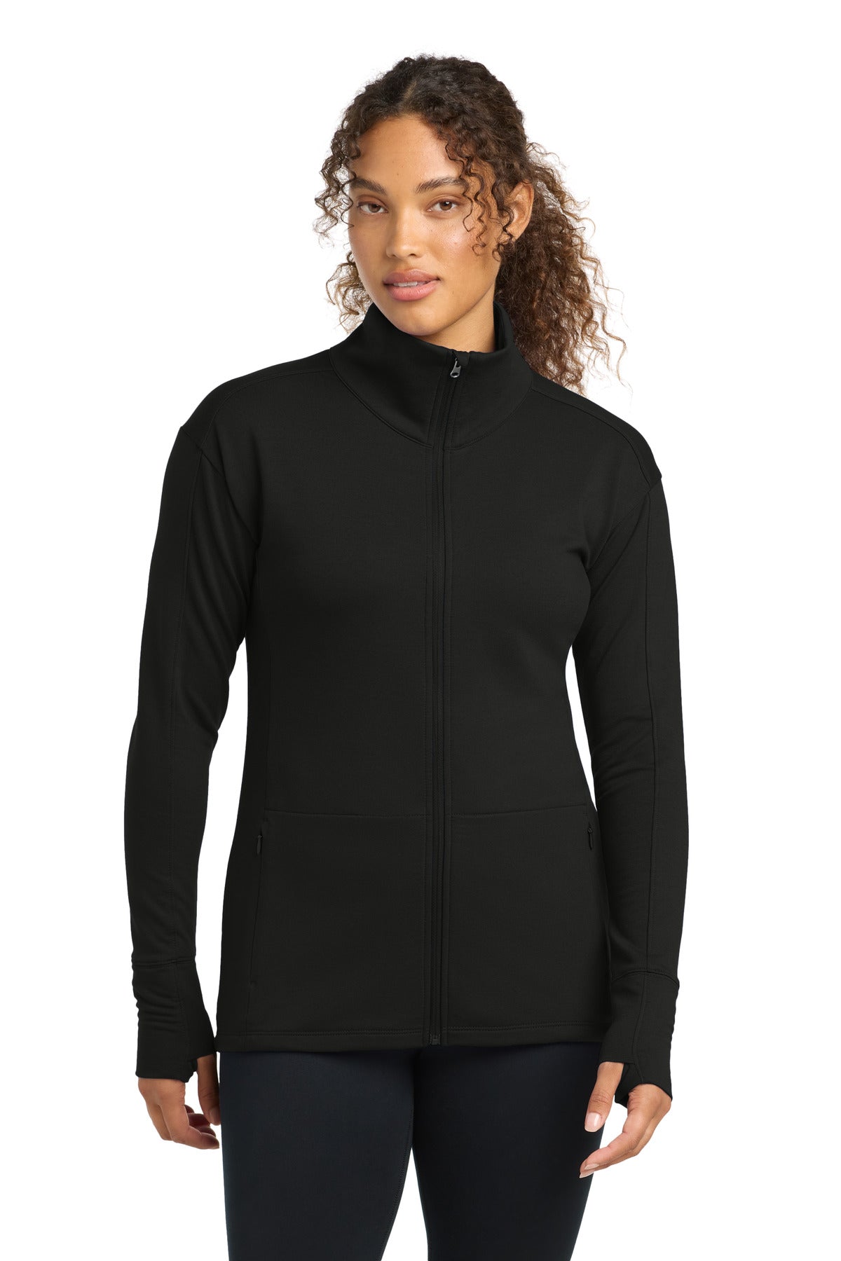 Sport-Tek Women's Sport-Wick Flex Fleece Full-Zip. LST560 - Black