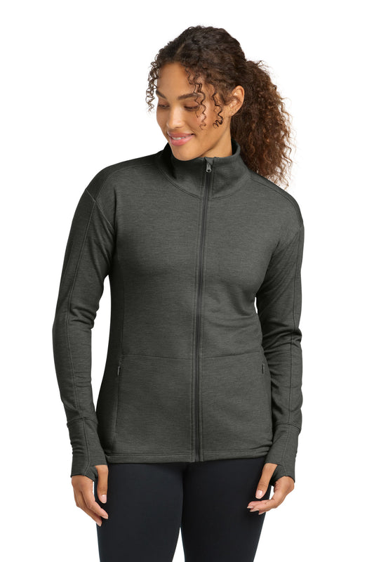 Sport-Tek Women's Sport-Wick Flex Fleece Full-Zip. LST560 - Dark Grey Heather