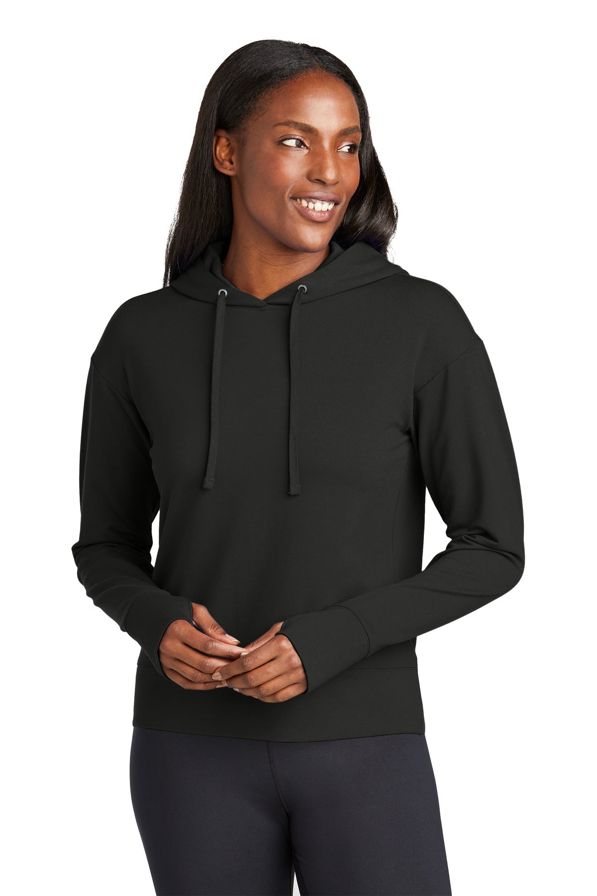 Sport-Tek Women's Sport-Wick Flex Fleece Pullover Hoodie LST562 - Black