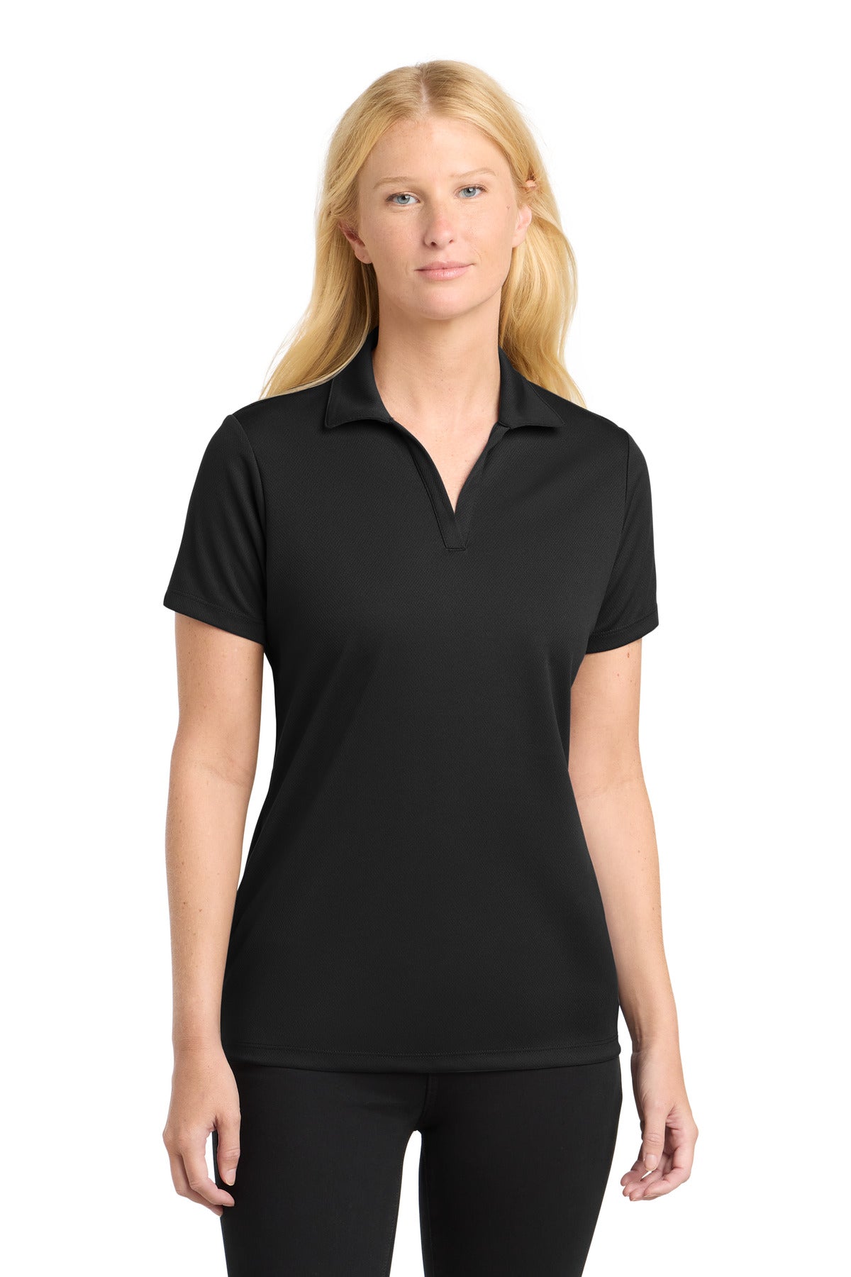 Sport-Tek Women's PosiCharge RacerMesh Polo. LST640 - Black