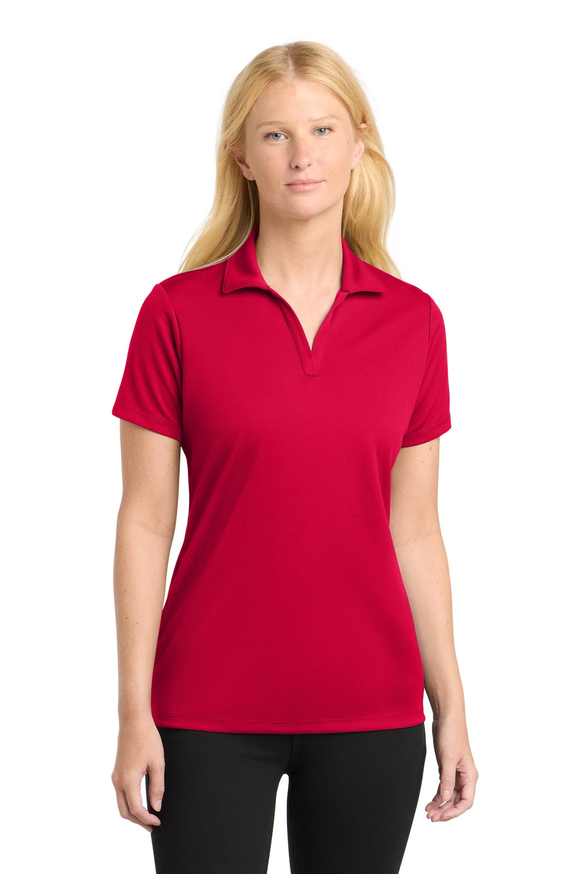 Sport-Tek Women's PosiCharge RacerMesh Polo. LST640 - Deep Red