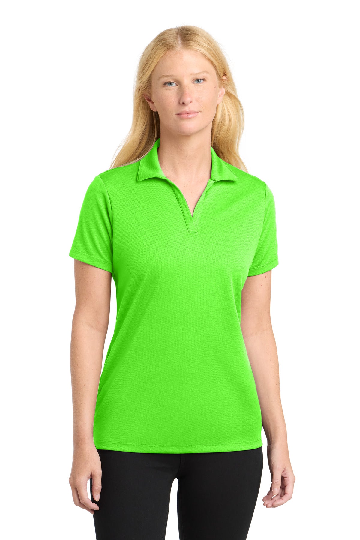Sport-Tek Women's PosiCharge RacerMesh Polo. LST640 - Neon Green