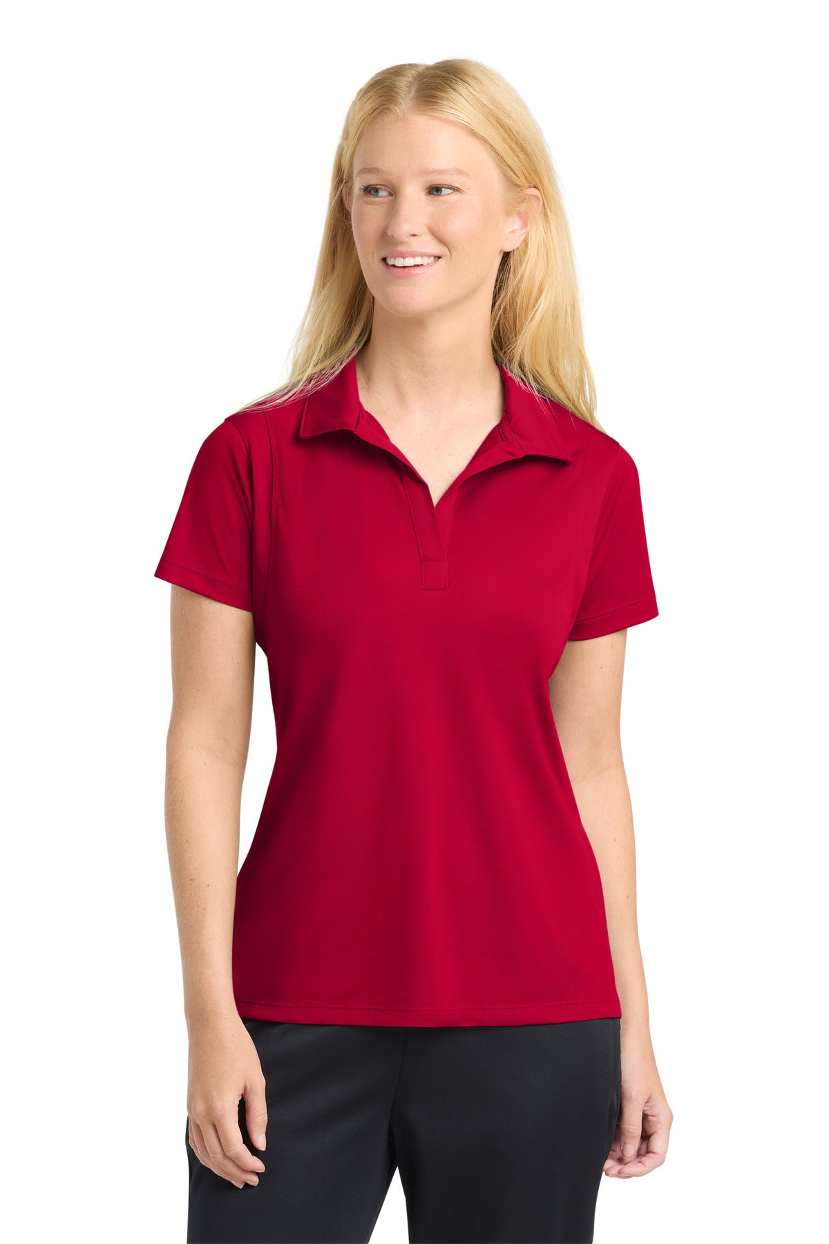 Sport-Tek Women's Micropique Sport-Wick Polo. LST650 - Deep Red