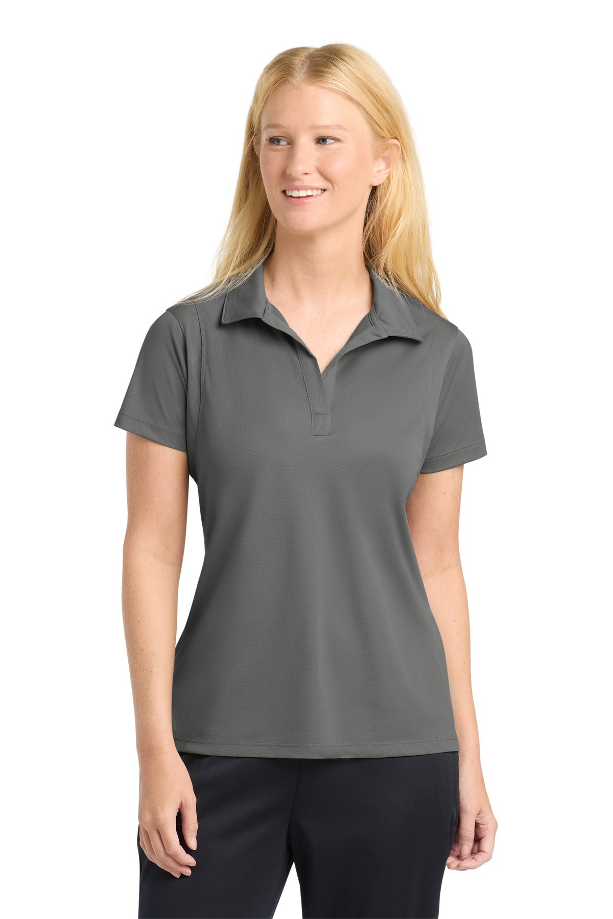 Sport-Tek Women's Micropique Sport-Wick Polo. LST650 - Grey Concrete