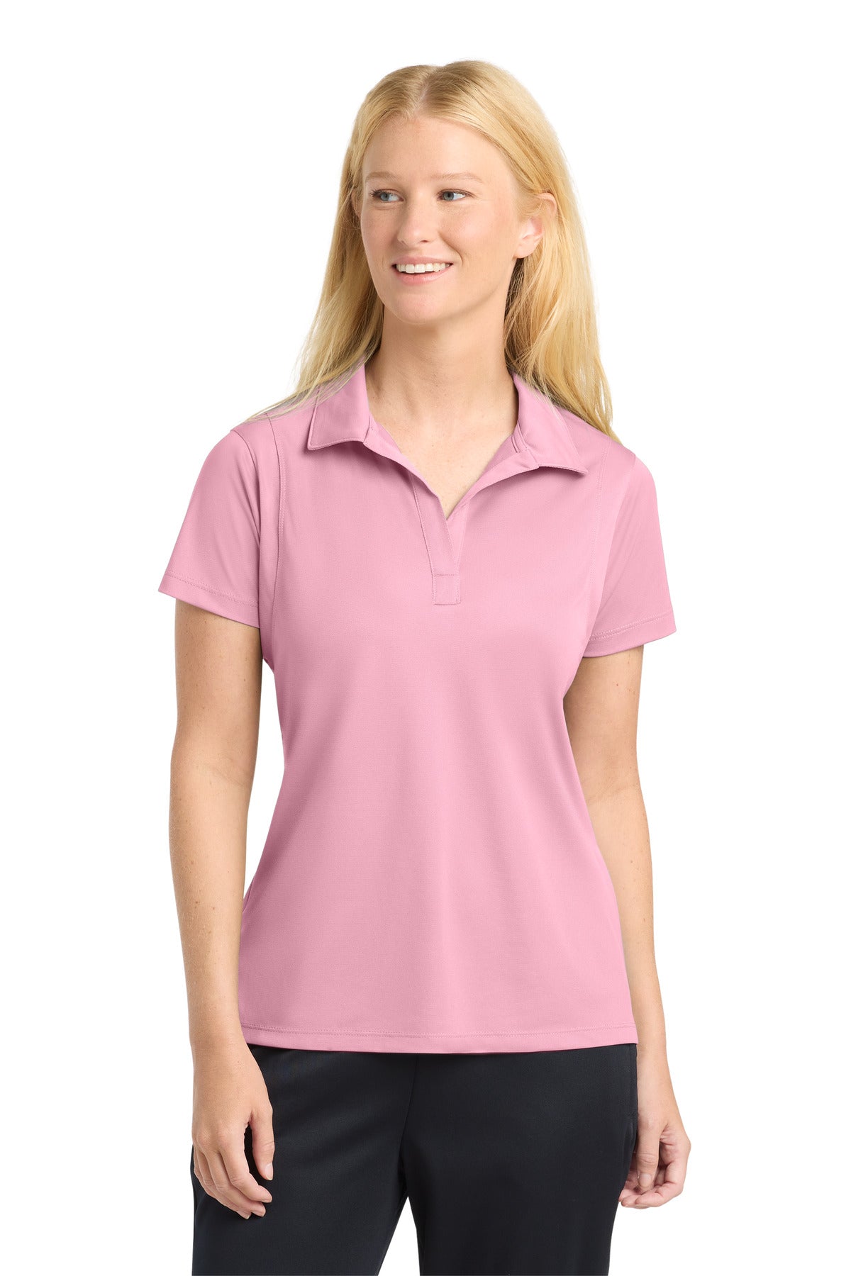 Sport-Tek Women's Micropique Sport-Wick Polo. LST650 - Light Pink