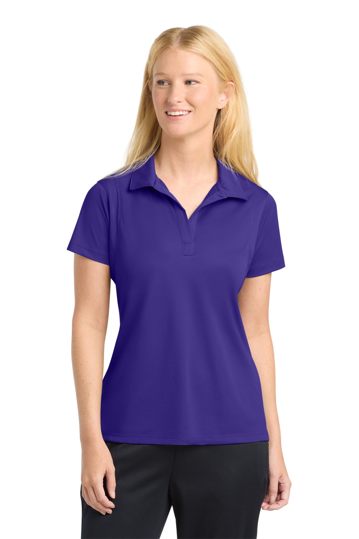 Sport-Tek Women's Micropique Sport-Wick Polo. LST650 - Purple