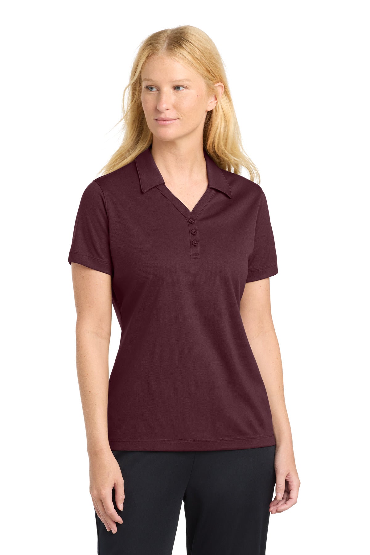 Sport-Tek Women's PosiCharge Micro-Mesh Polo. LST680 - Maroon