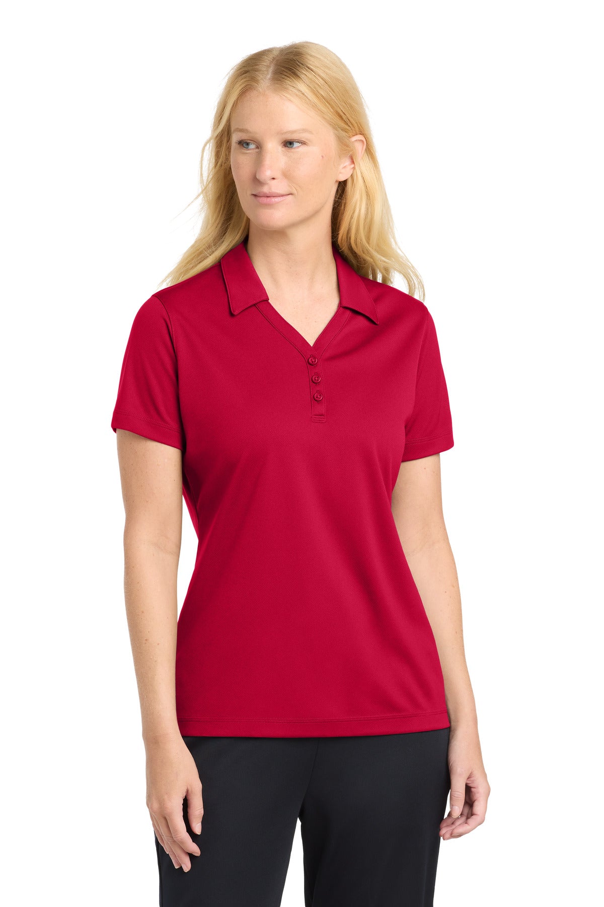 Sport-Tek Women's PosiCharge Micro-Mesh Polo. LST680 - True Red