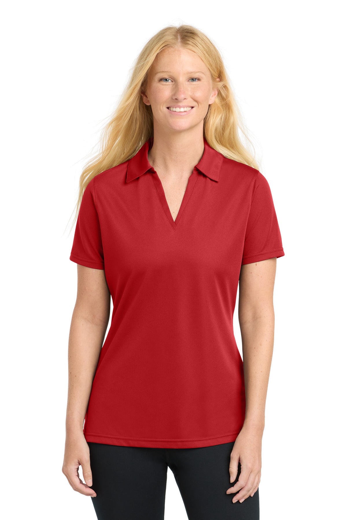 Sport-Tek Women's PosiCharge Active Textured Polo. LST690 - True Red