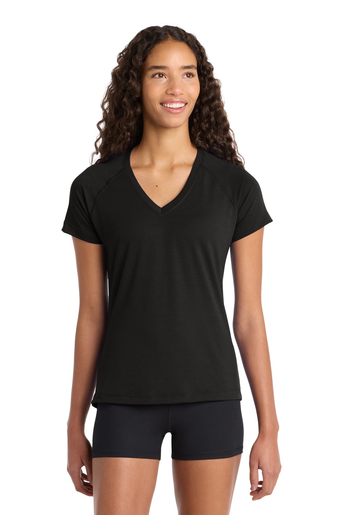 Sport-Tek Women's Ultimate Performance V-Neck. LST700 - Black